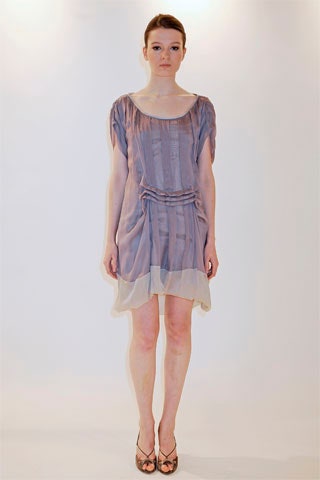 gray silk relaxed dress