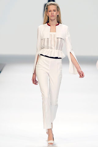 white silk blouse tailored pants