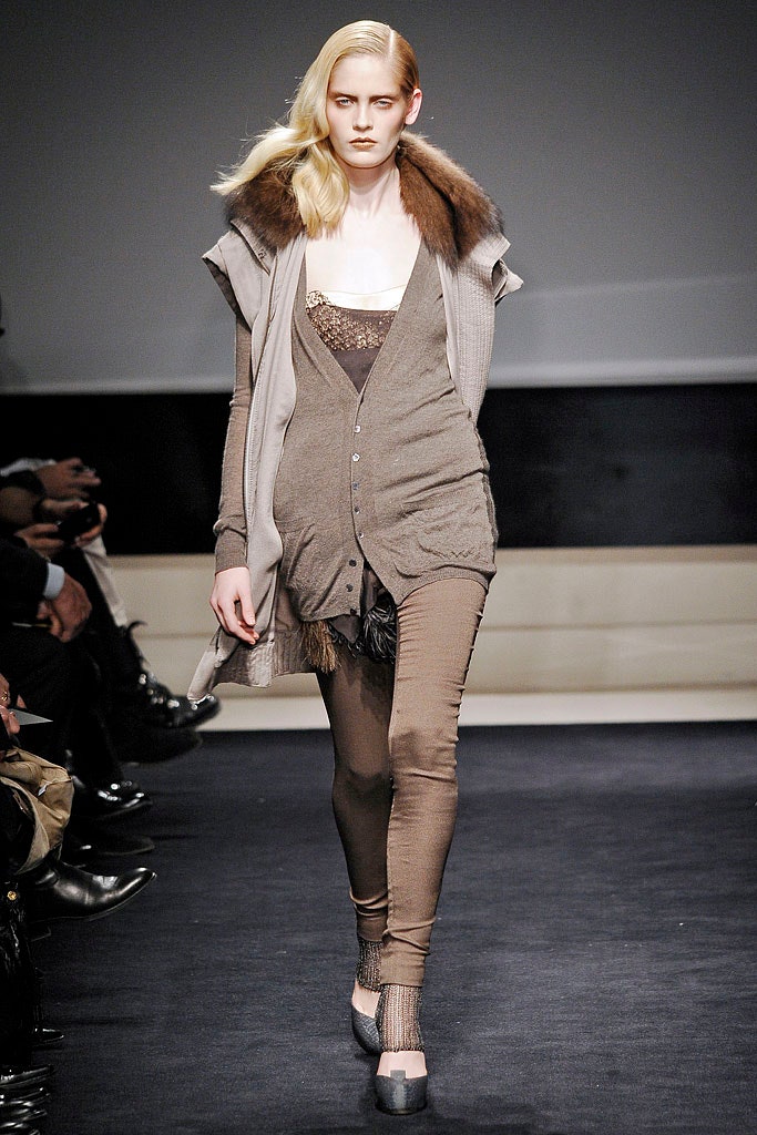 gray wool long-sleeve collared relaxed layered cardigan
