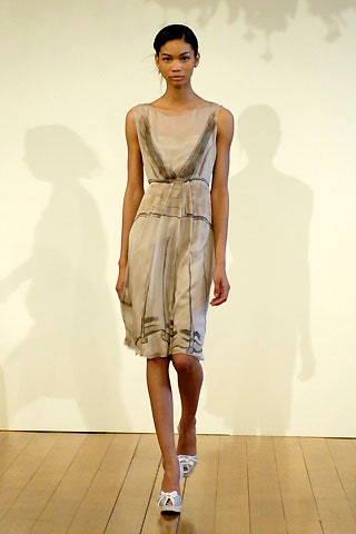 beige silk sleeveless dress