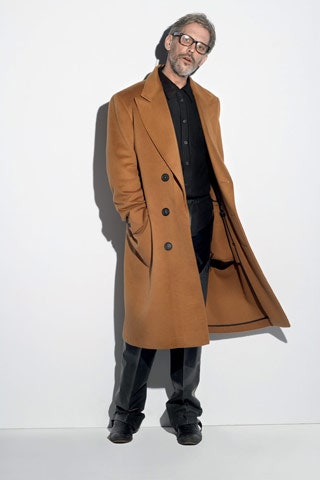 brown wool long-sleeve collared tailored buttoned coat