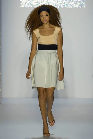 beige and black sleeveless dress