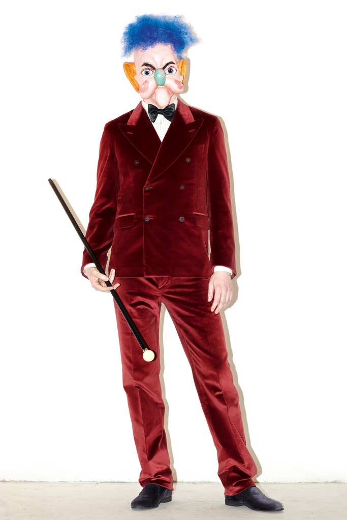 red velvet tailored suit