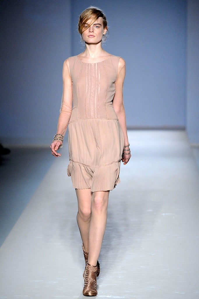 beige silk sleeveless dress