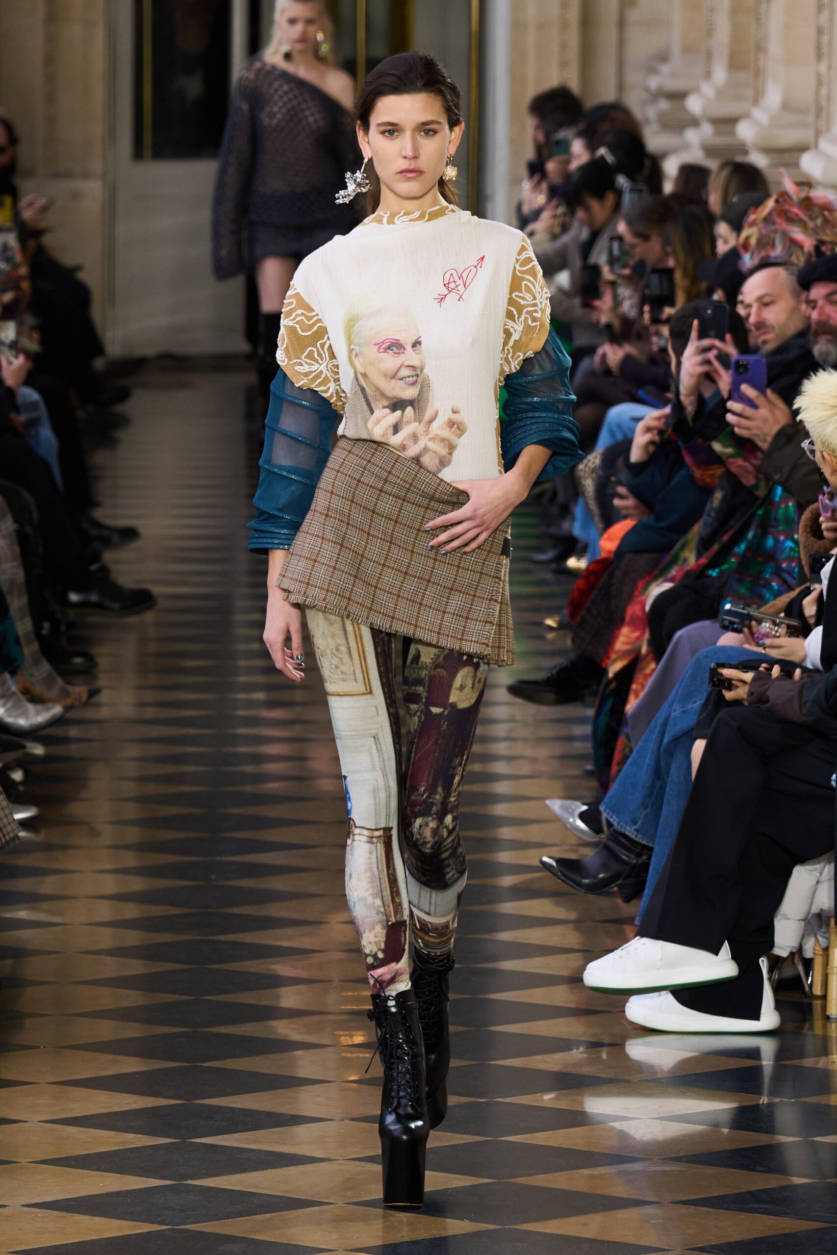 fitted multi-colored top and pants