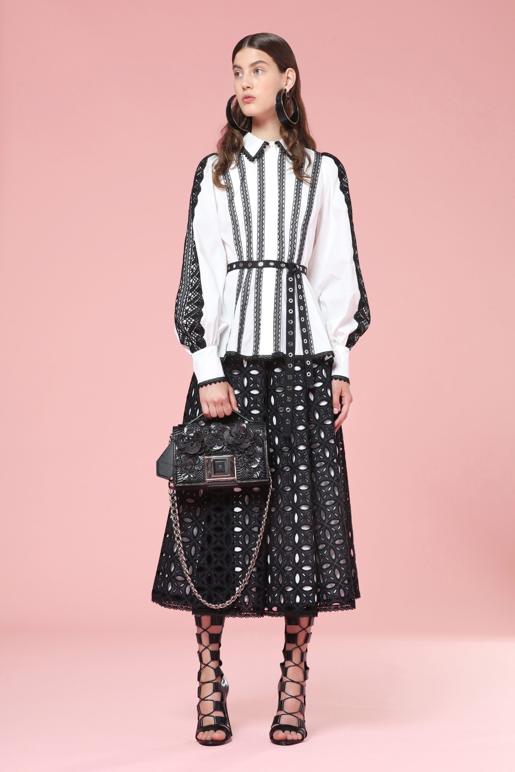 black leather embellished bag
