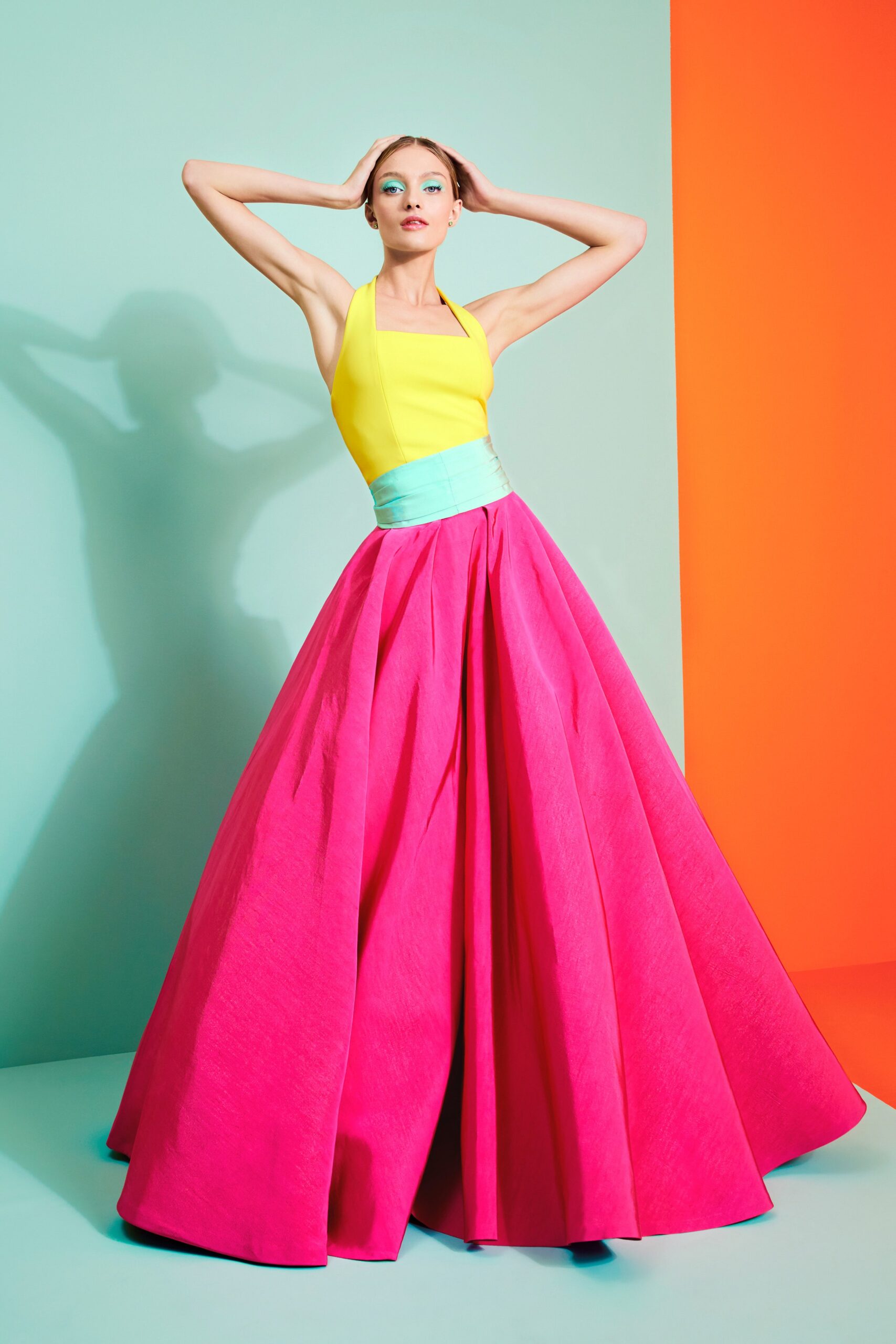 yellow halter maxi dress