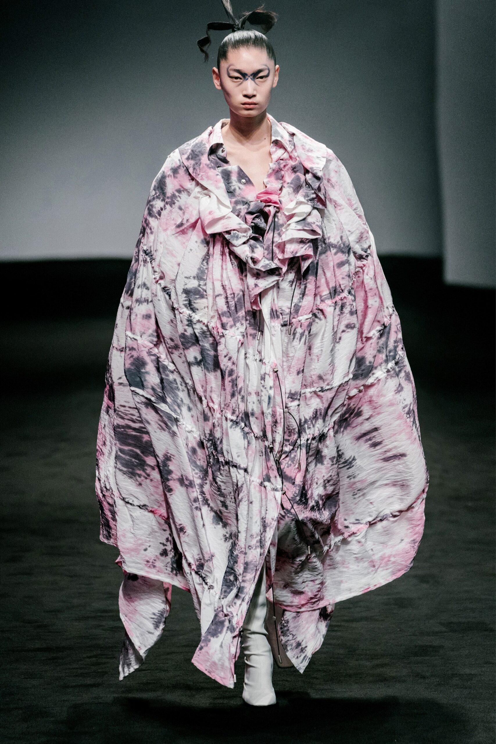 oversized pink silk dress