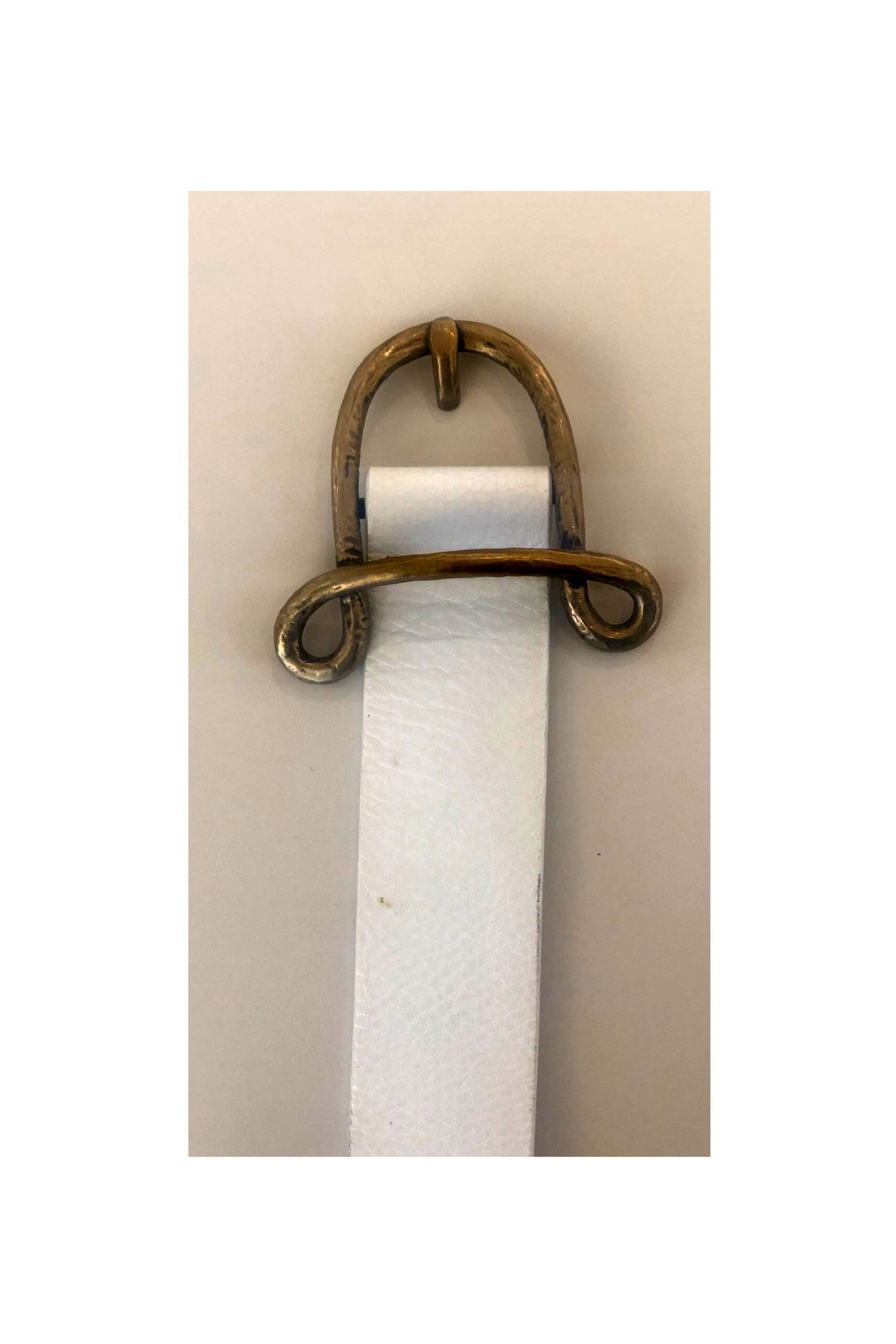 white leather belt