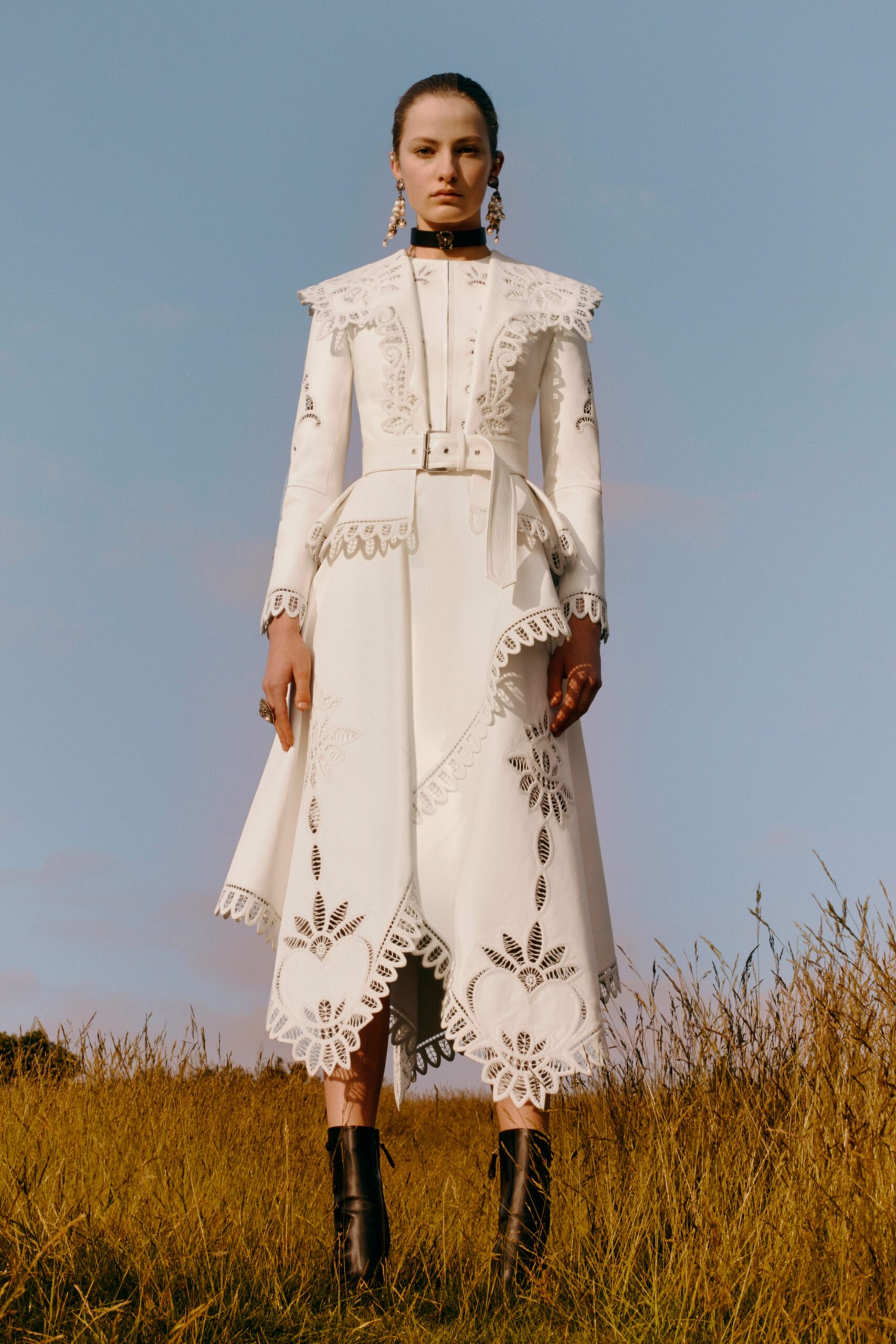 white embroidered midi dress