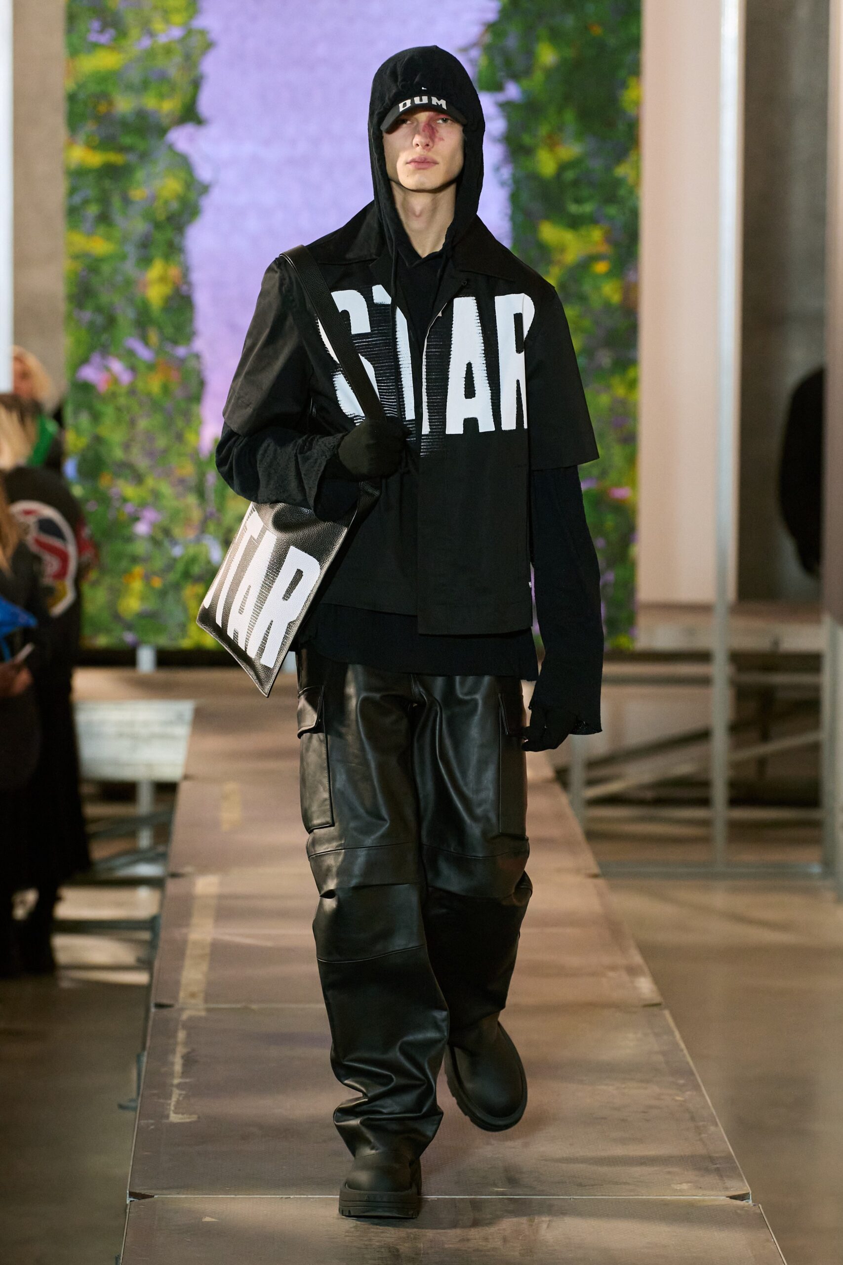 black oversized hoodie and jacket
