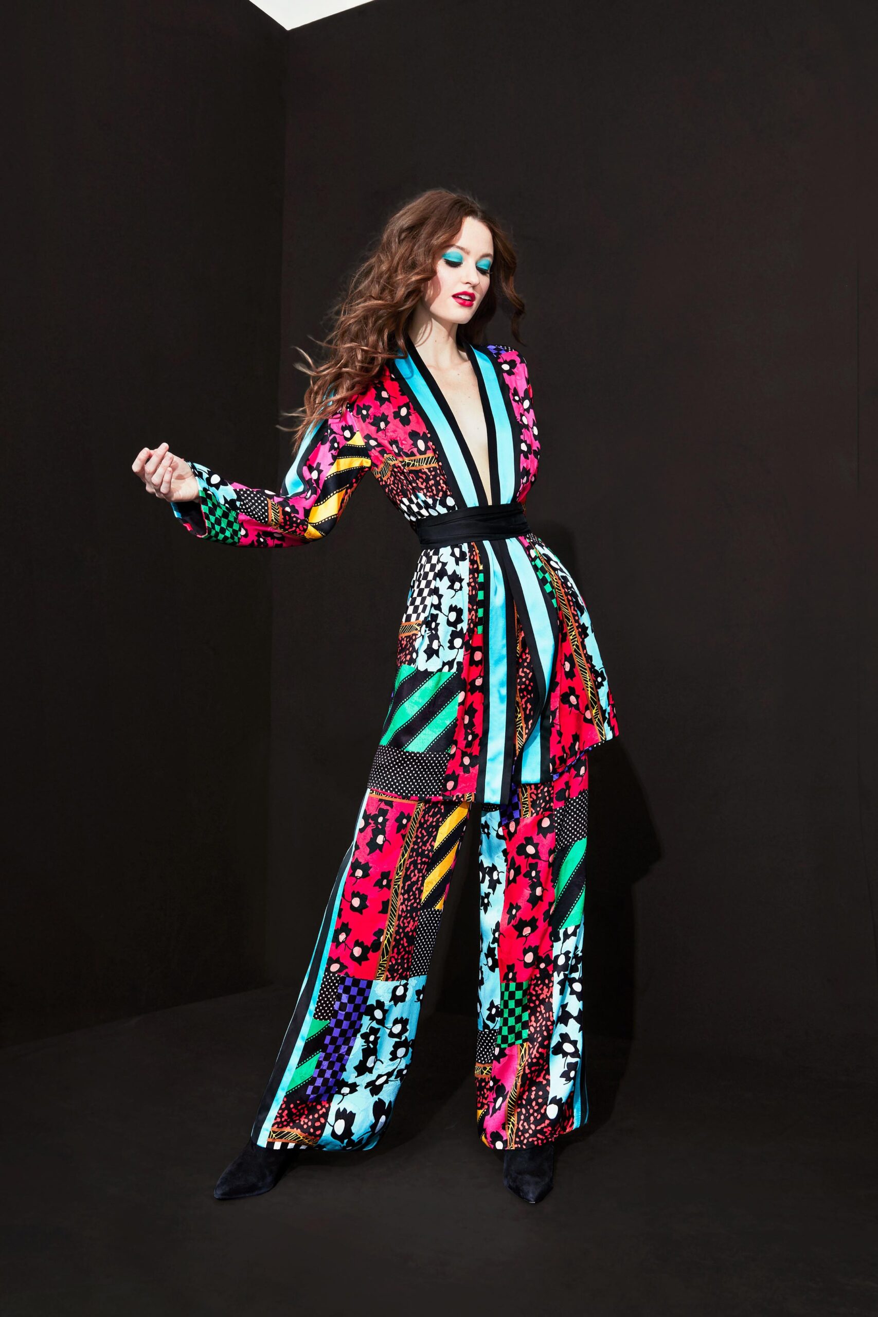 multi-colored printed jumpsuit