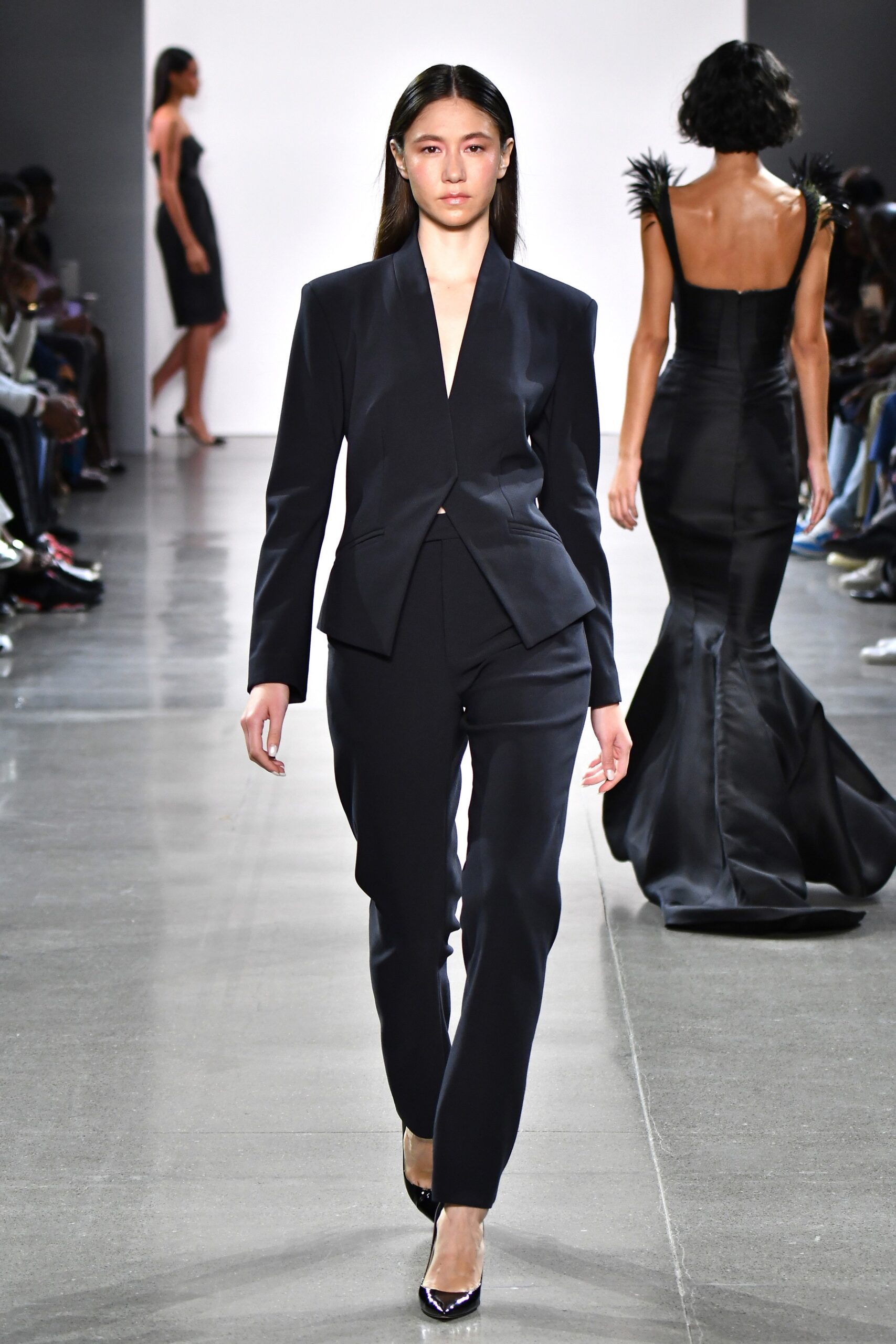 black tailored suit