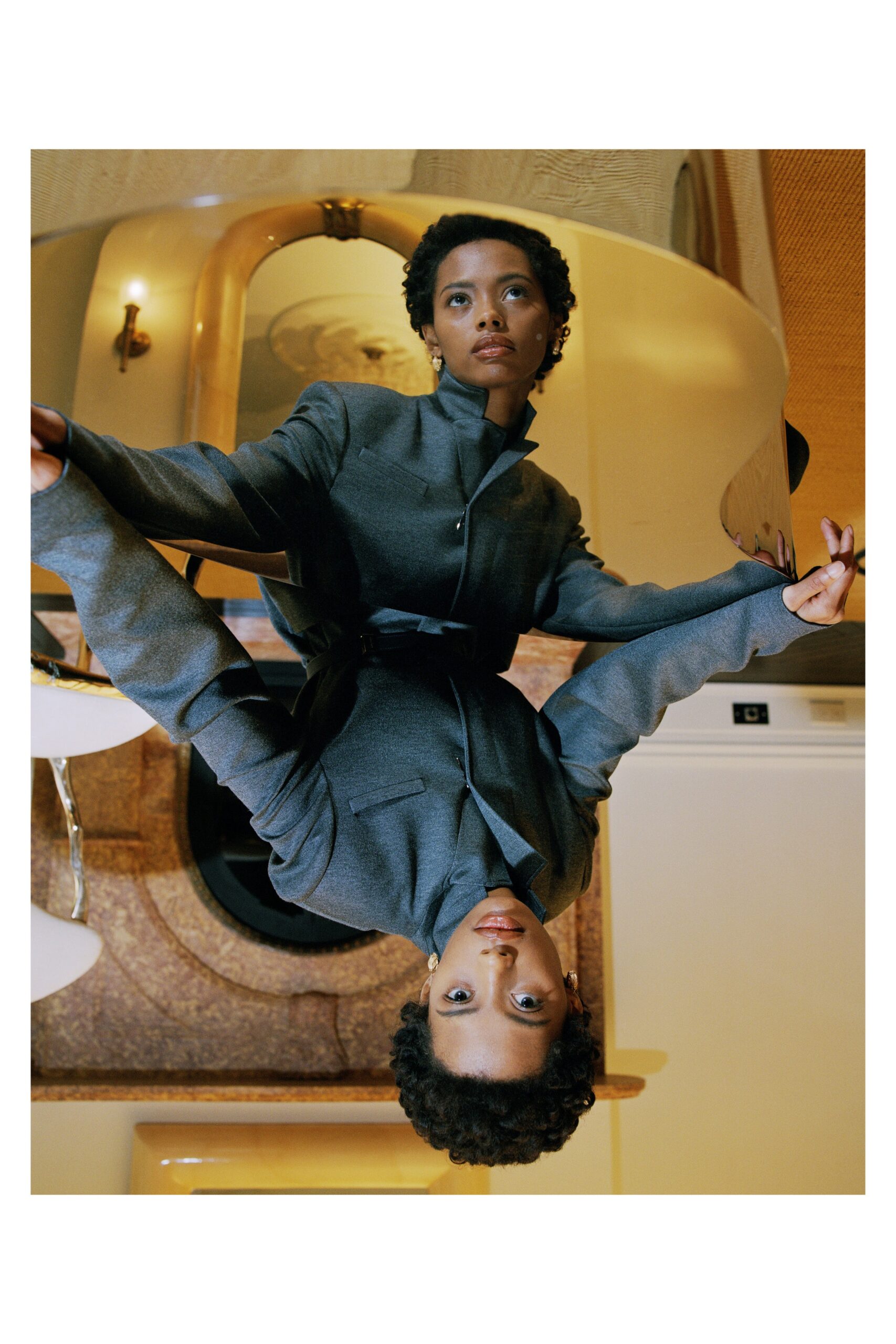 fitted gray wool coat