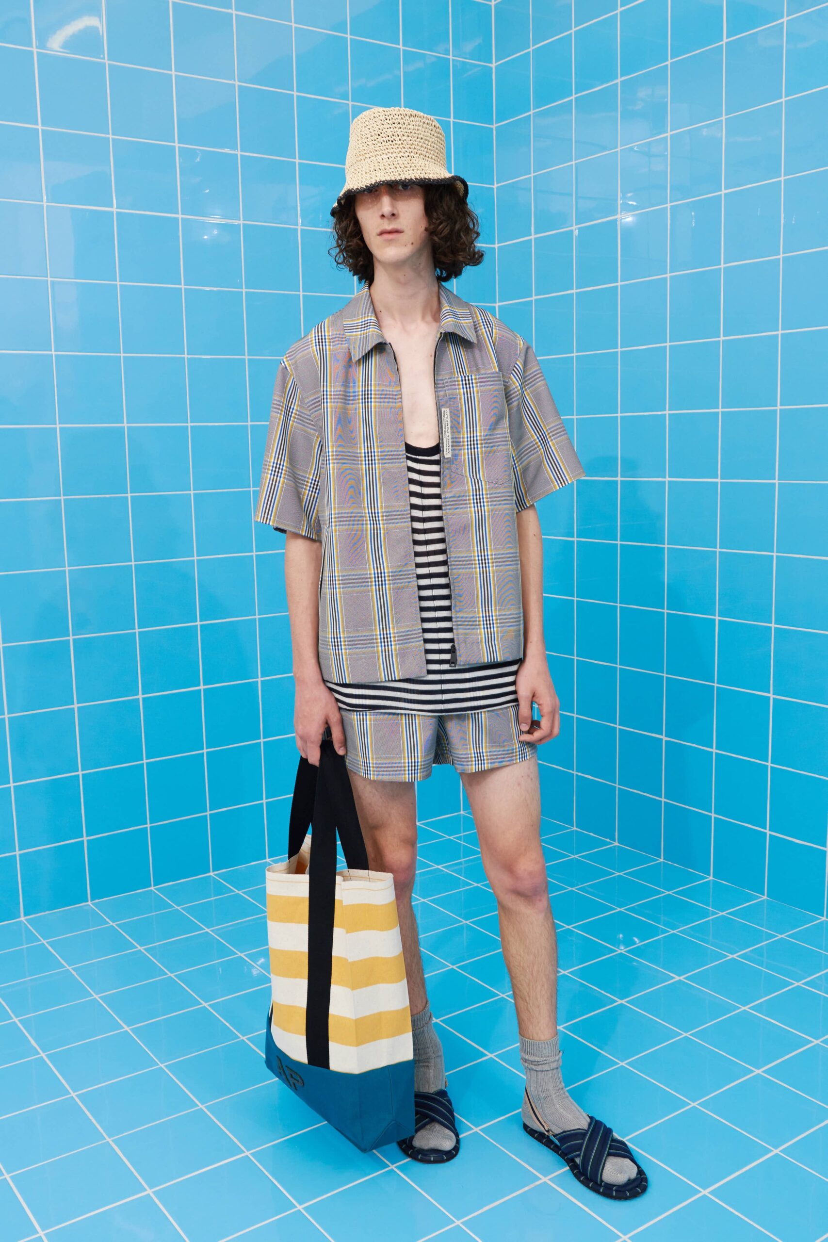 multi-colored relaxed shirt and shorts