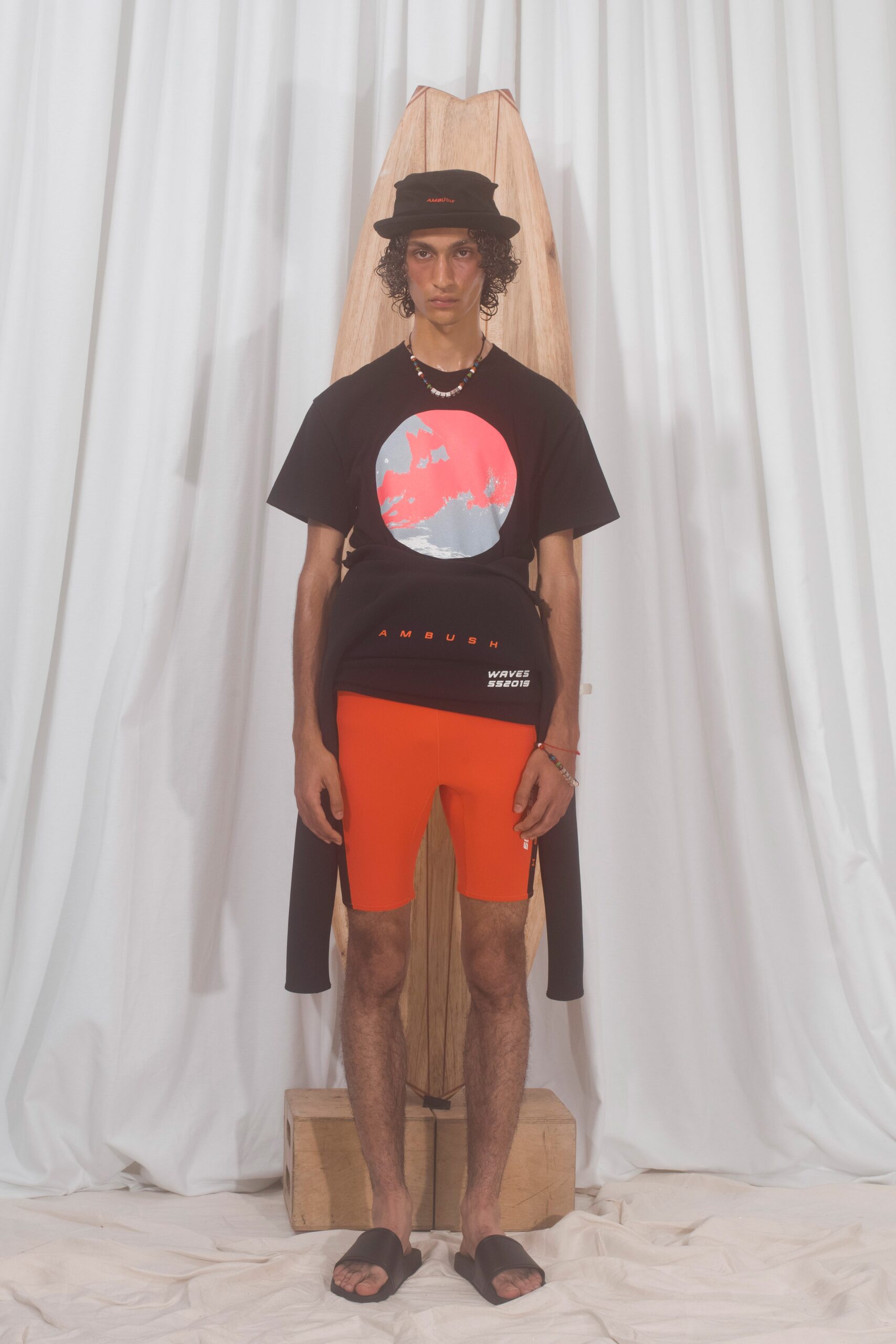 red fitted zippered shorts