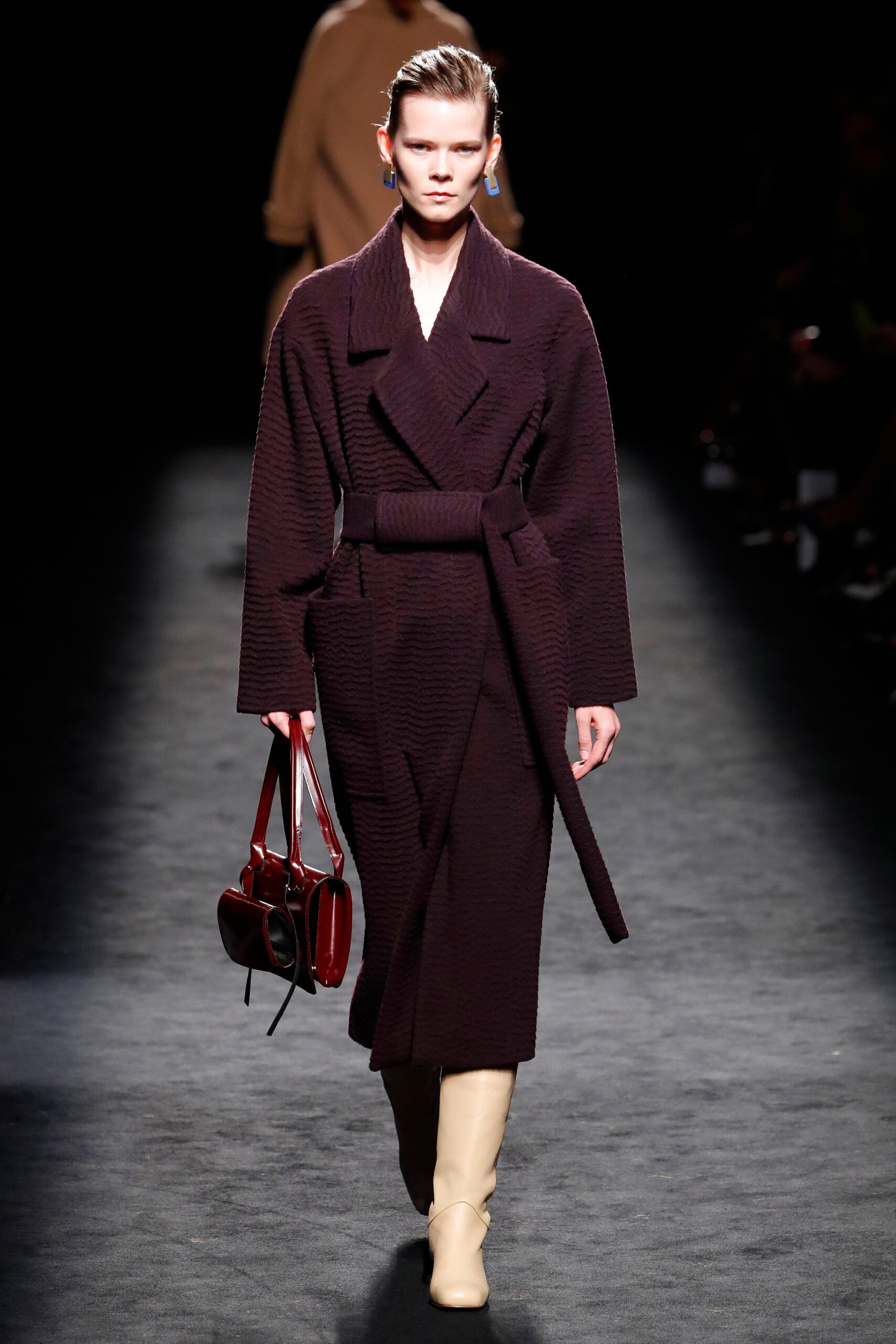 purple wool relaxed coat