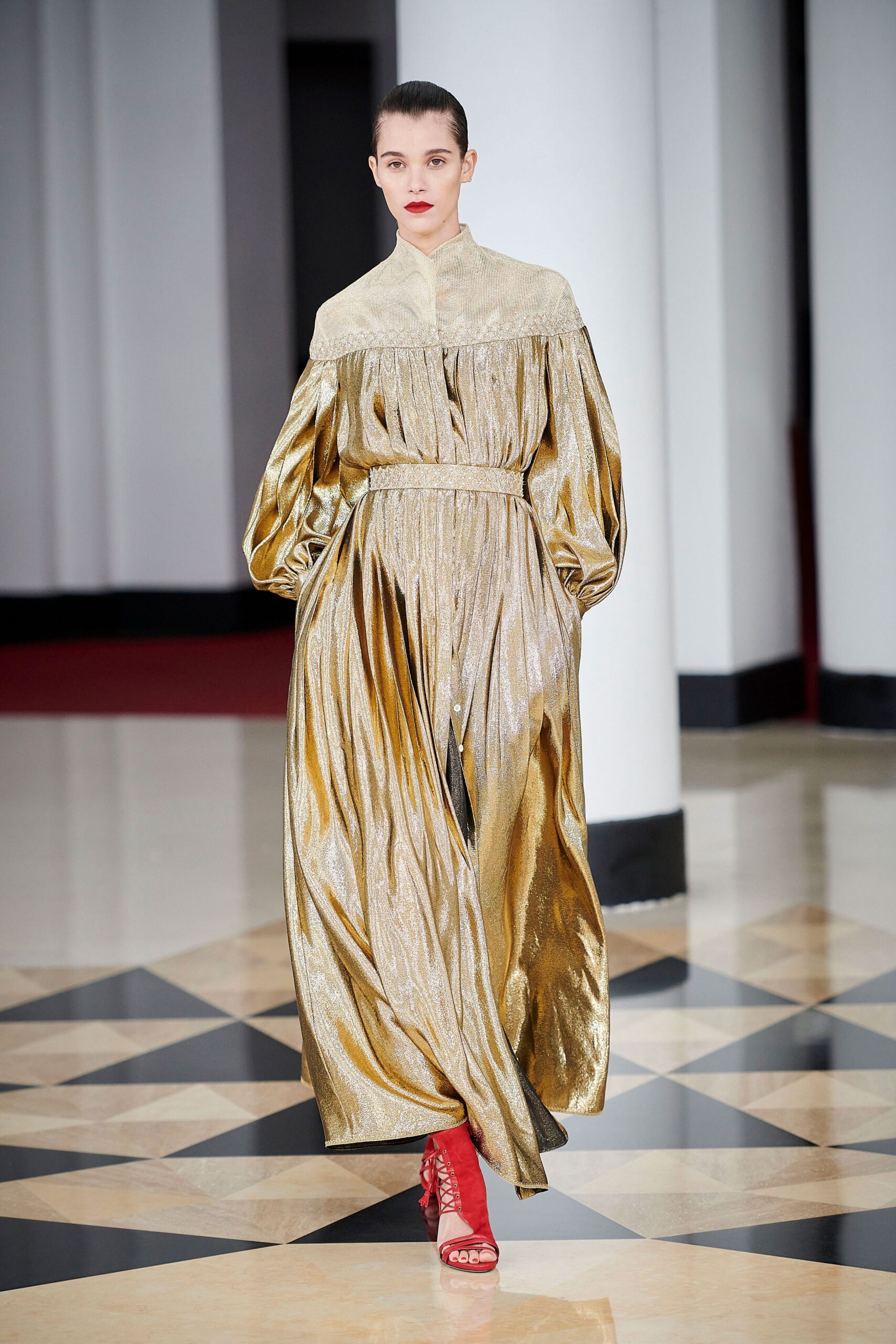 gold silk relaxed gown
