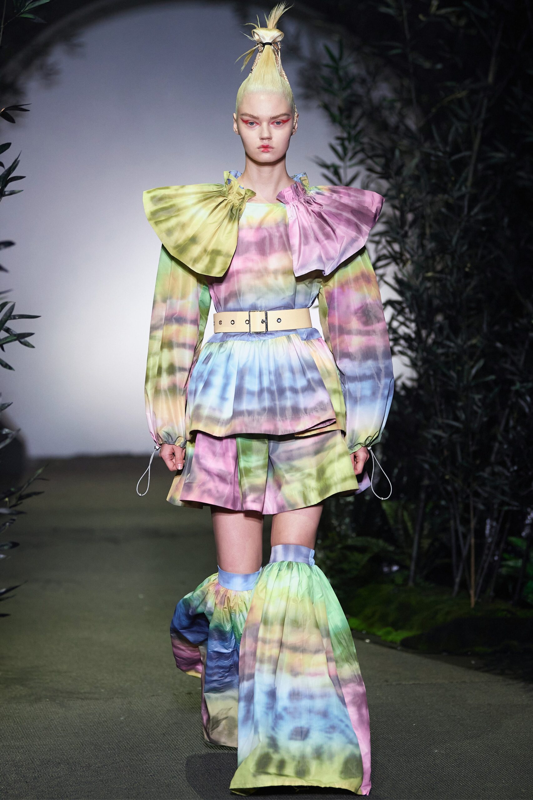 colorful ruffled top and tiered skirt