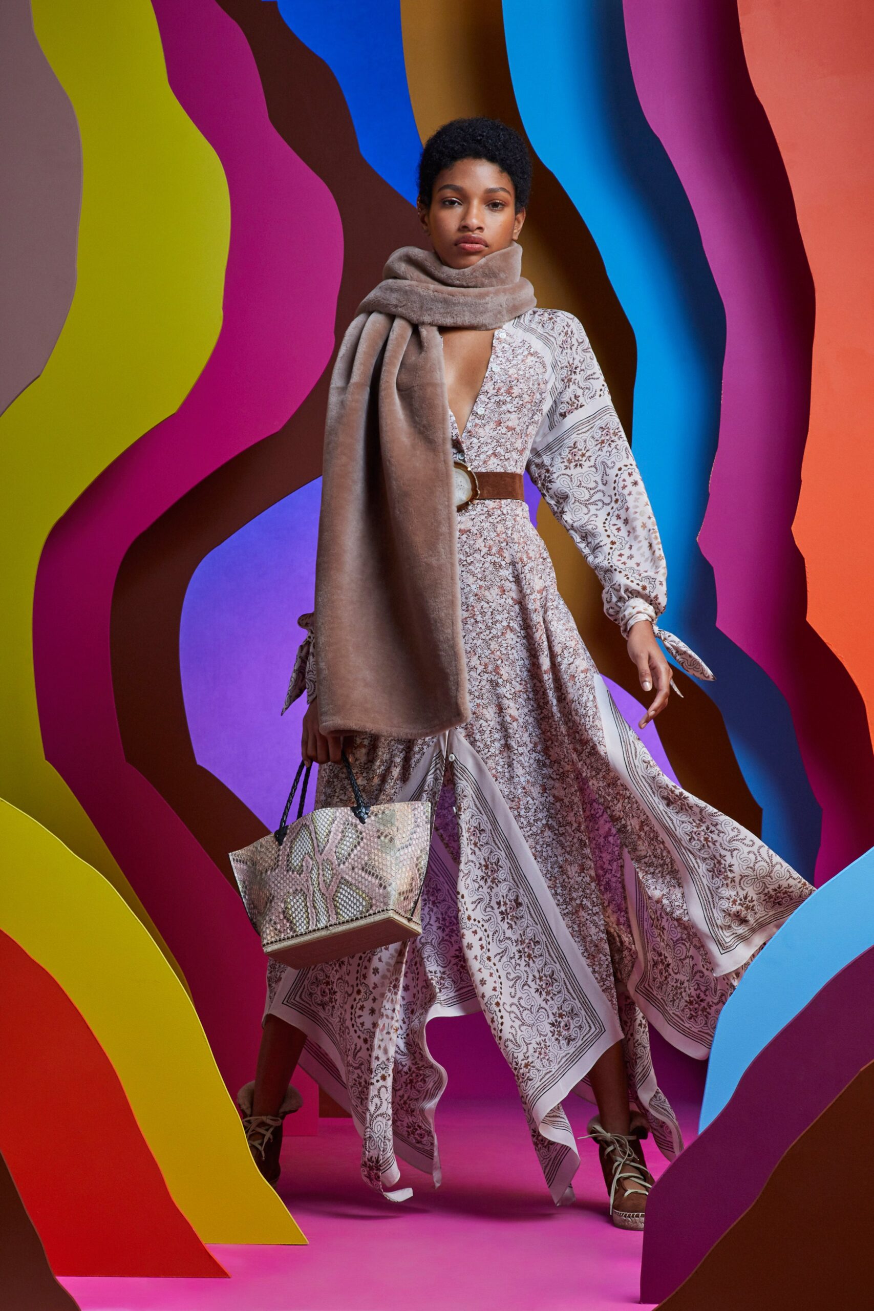 multi cotton structured printed bag