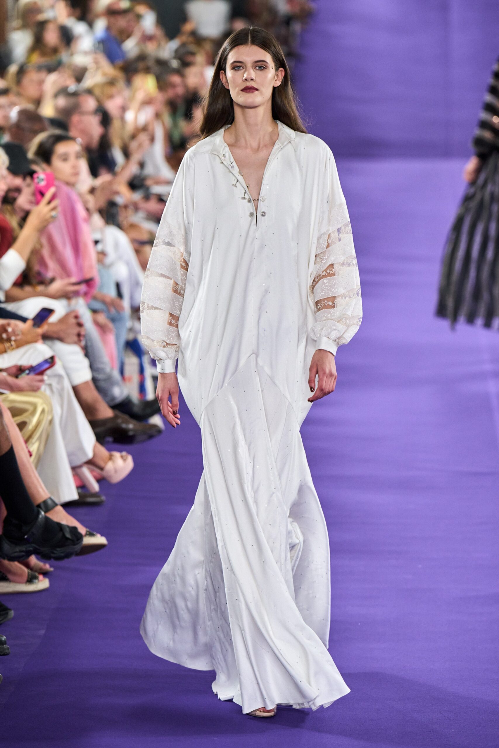 white silk relaxed maxi dress