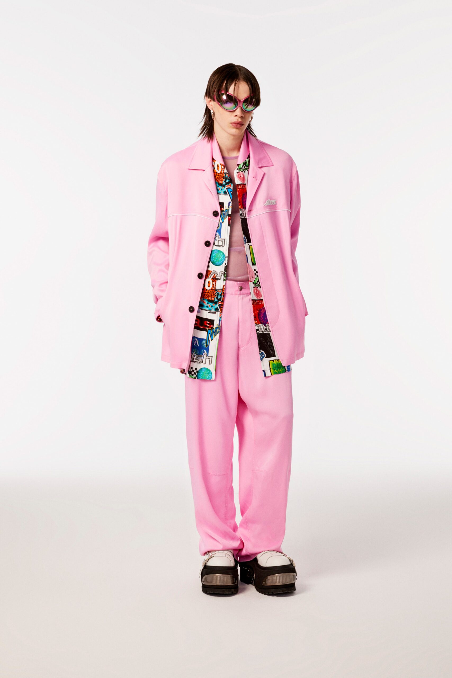 pink relaxed jacket and pants