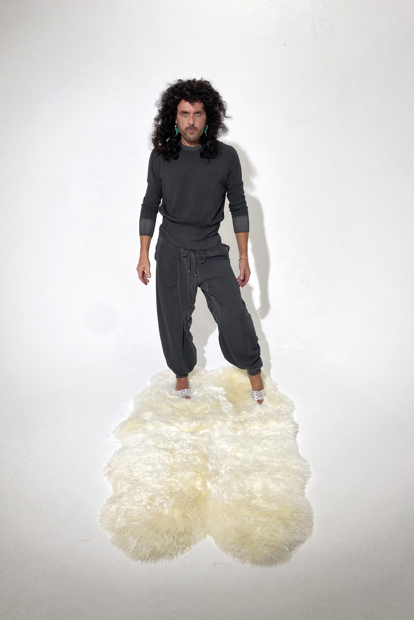 gray relaxed sweater and pants