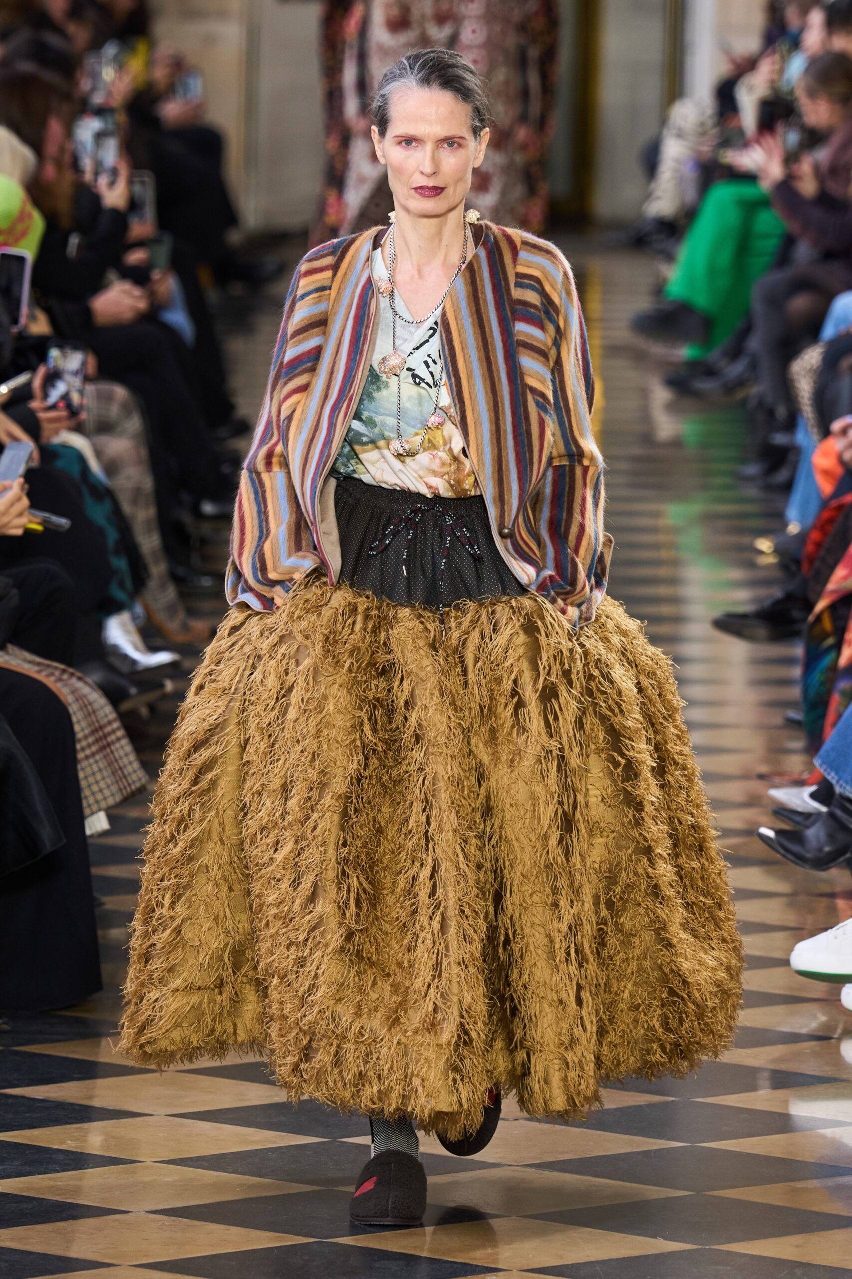 multi wool oversized layered cape