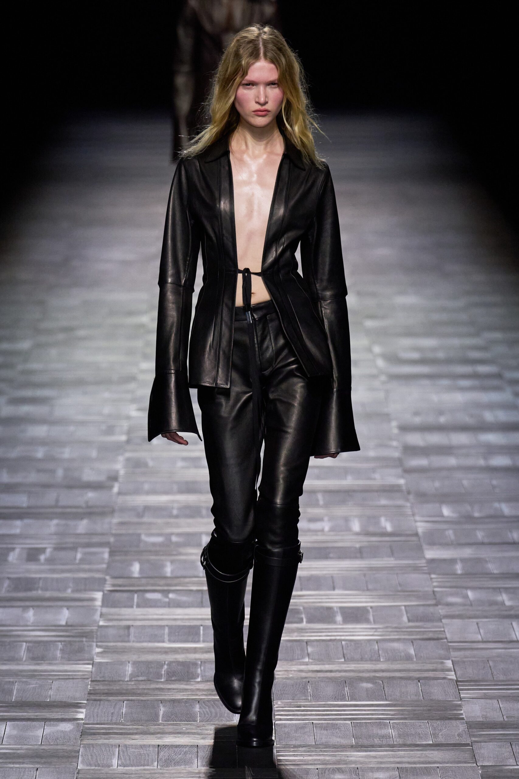 black leather boots