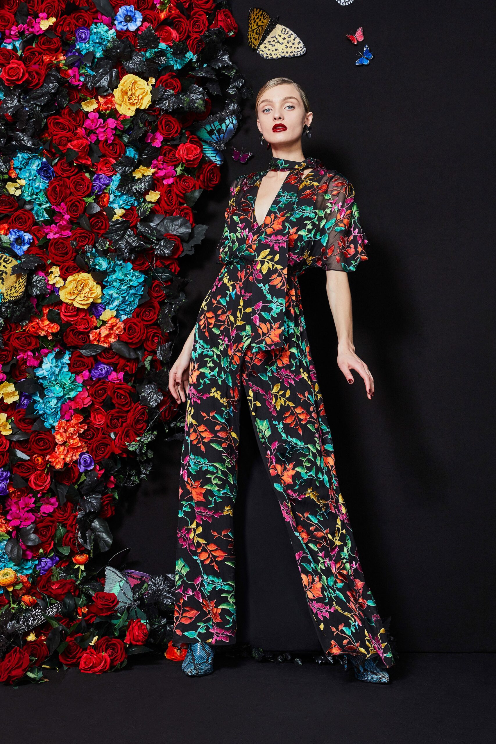 floral fitted jumpsuit