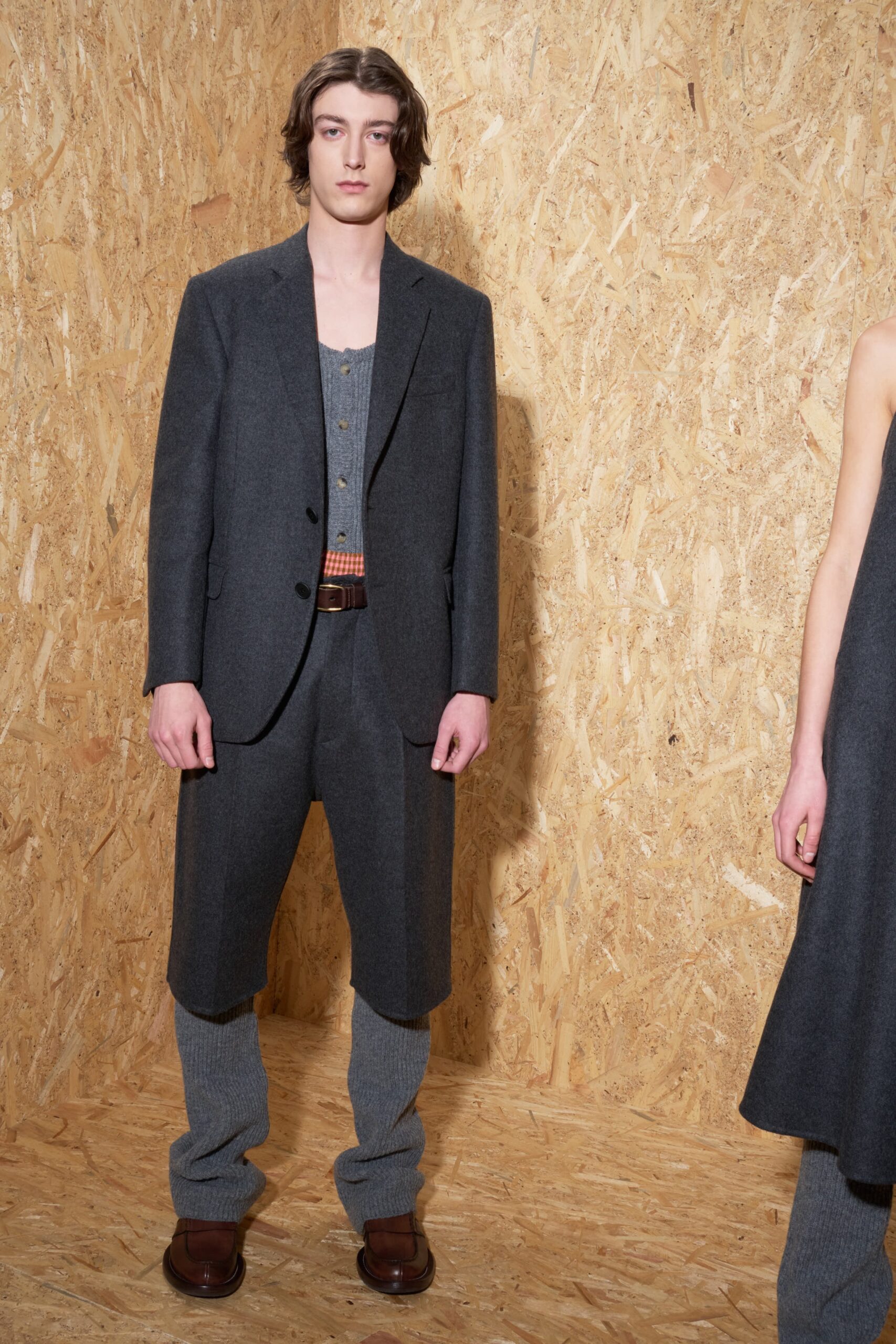 gray tailored wool suit