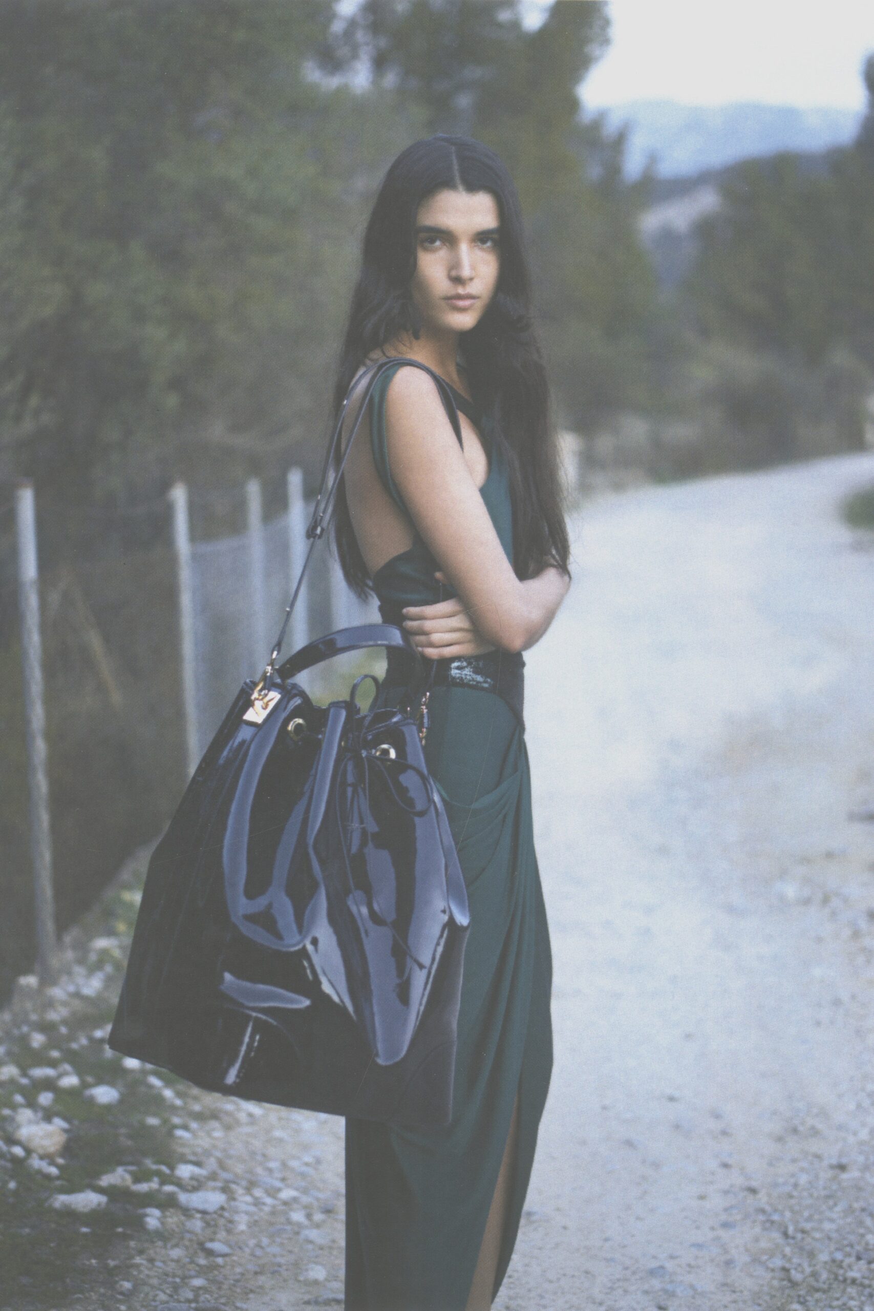 green silk sleeveless dress