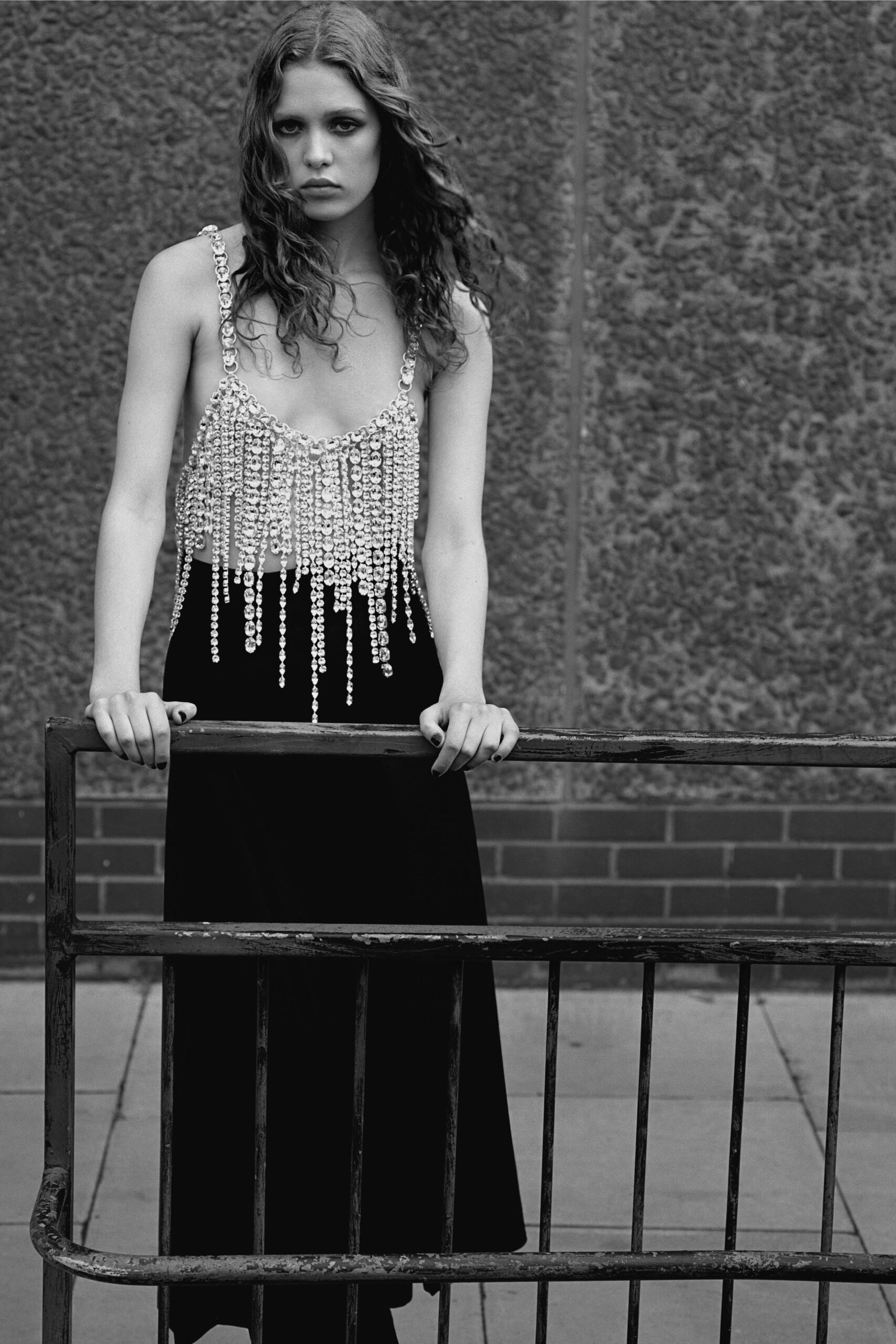 black silk embellished midi dress