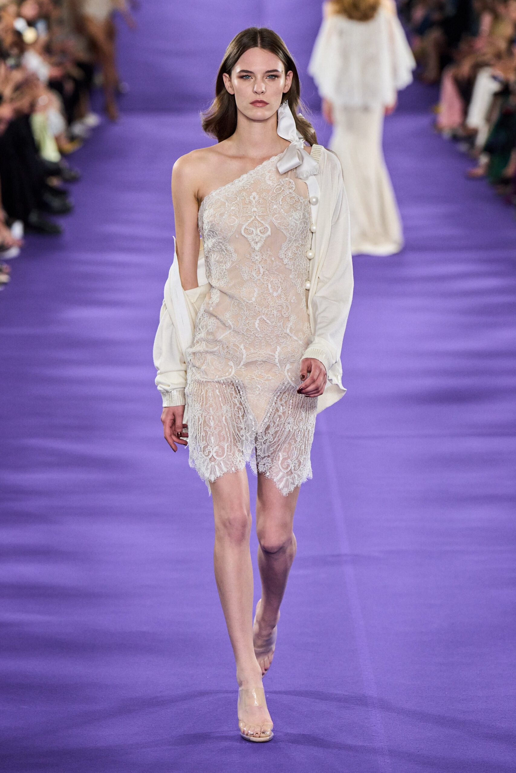 white lace mini dress with jacket