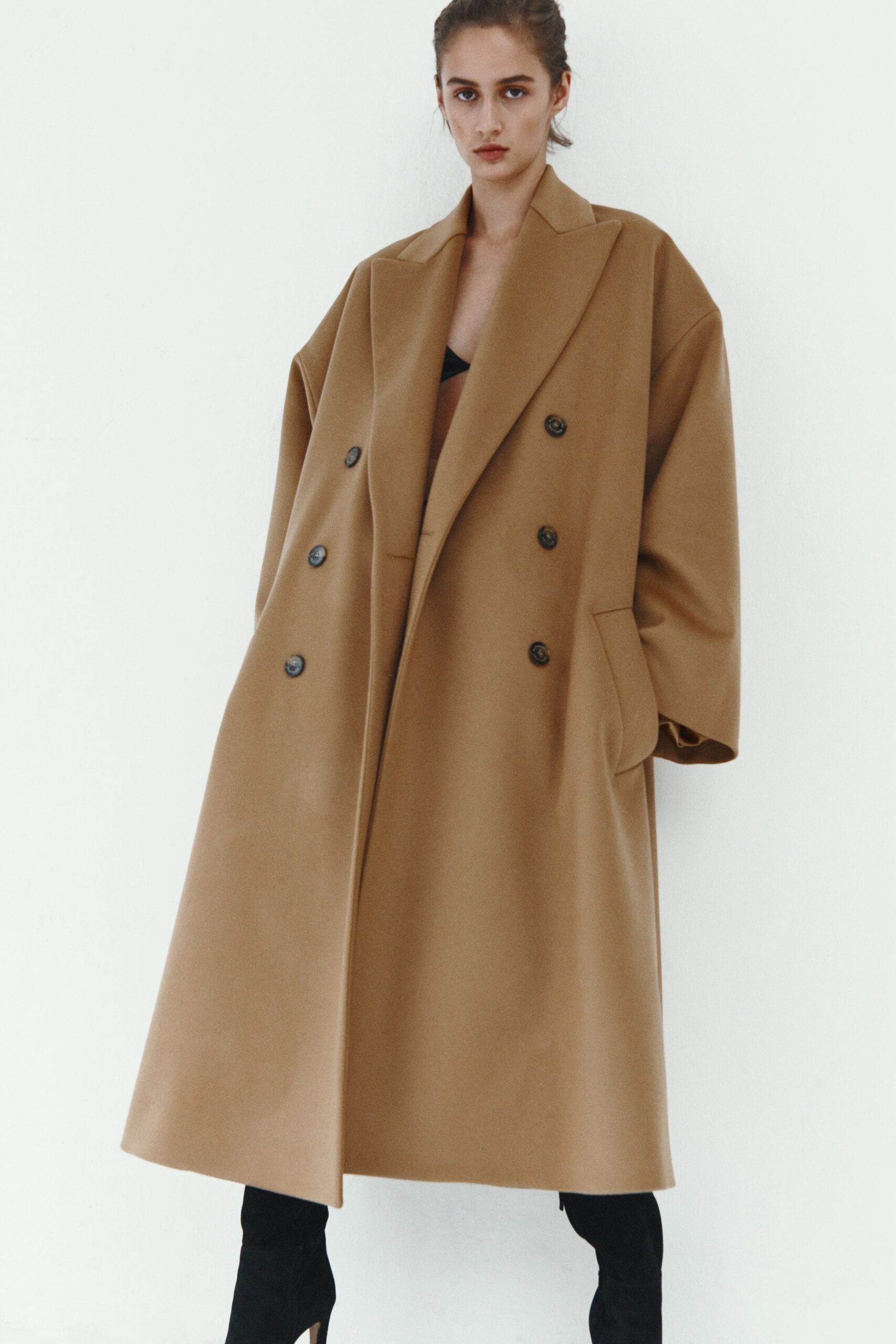 oversized brown wool coat