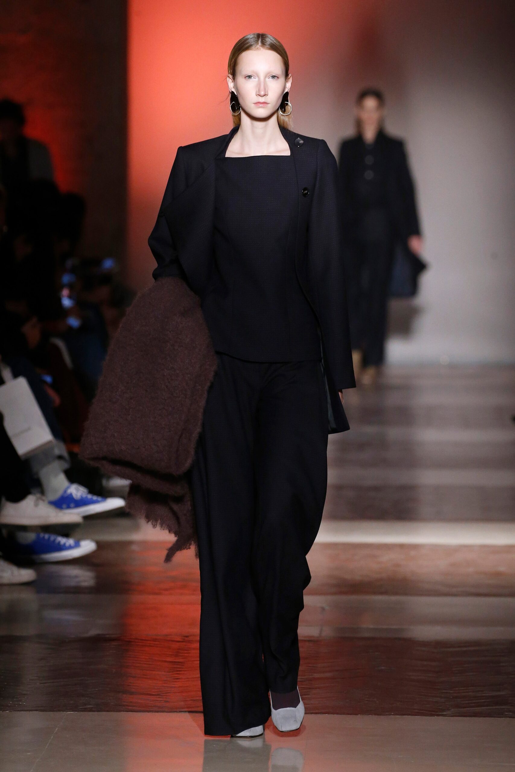 black tailored blazer and pants