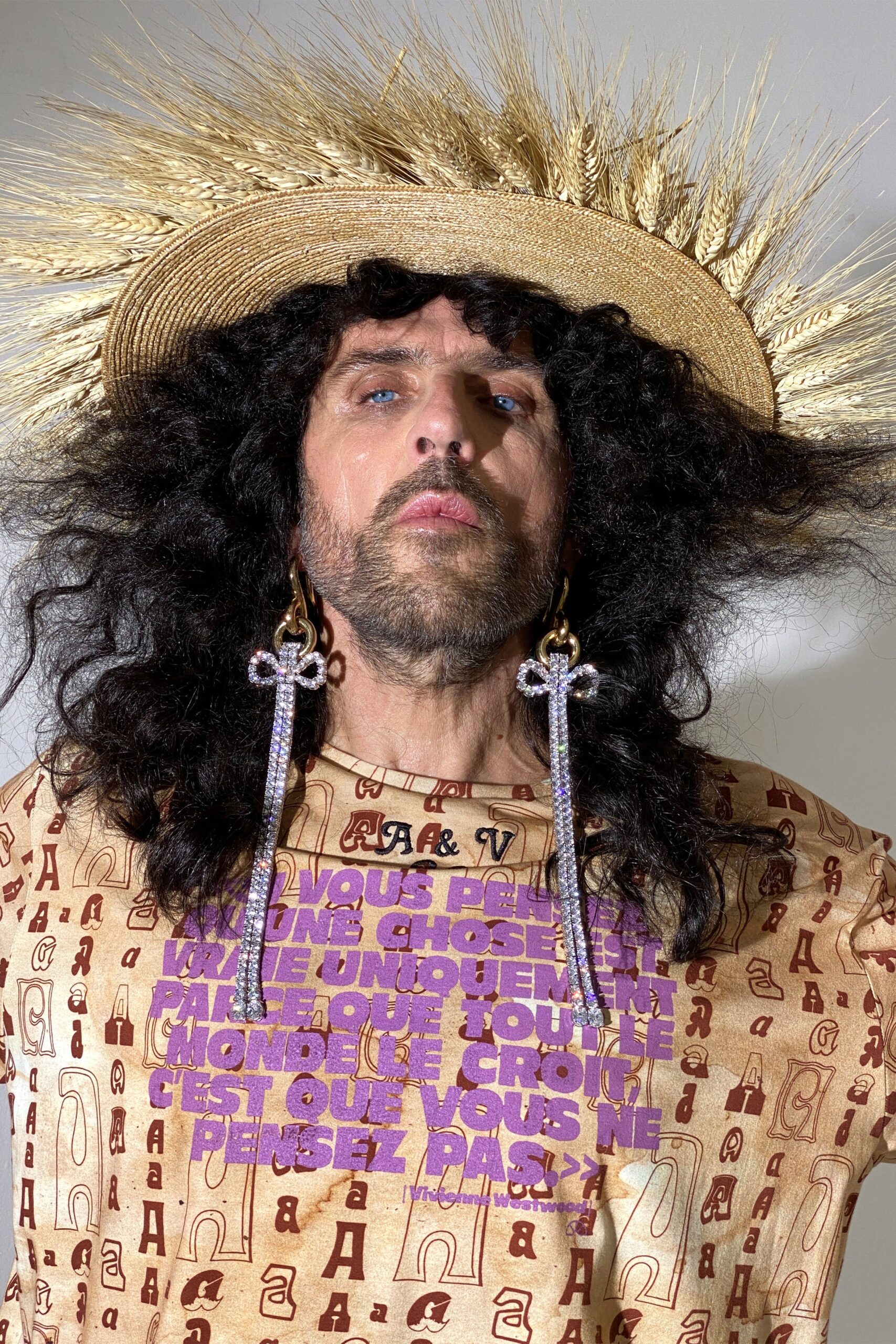 beige relaxed printed top