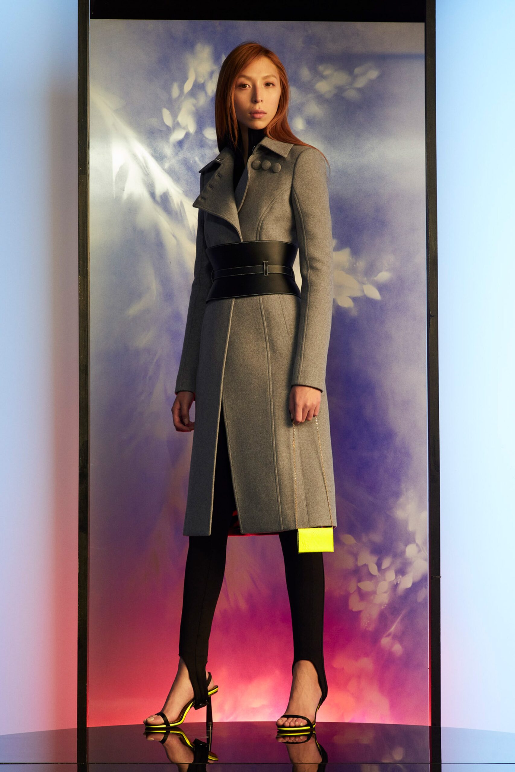 gray wool fitted coat