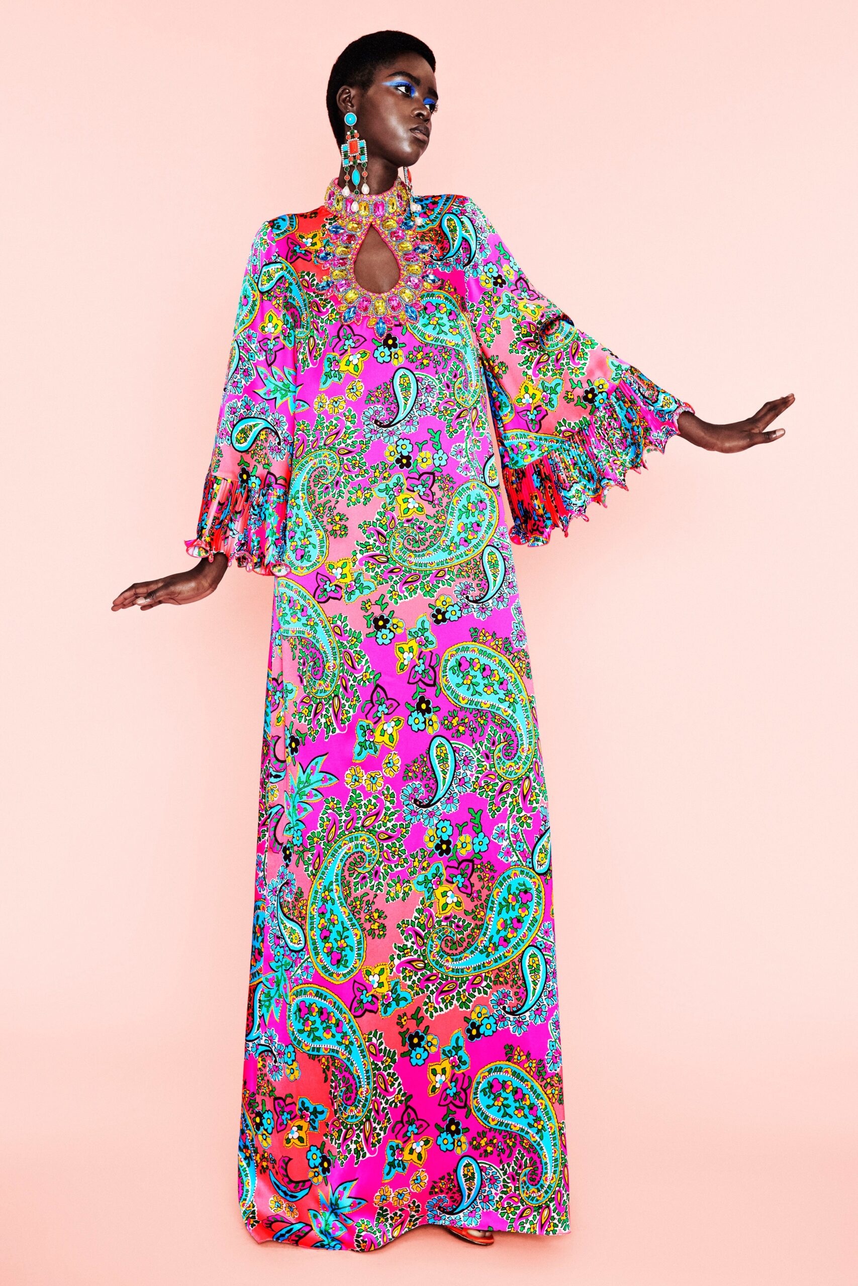 relaxed fit printed maxi dress