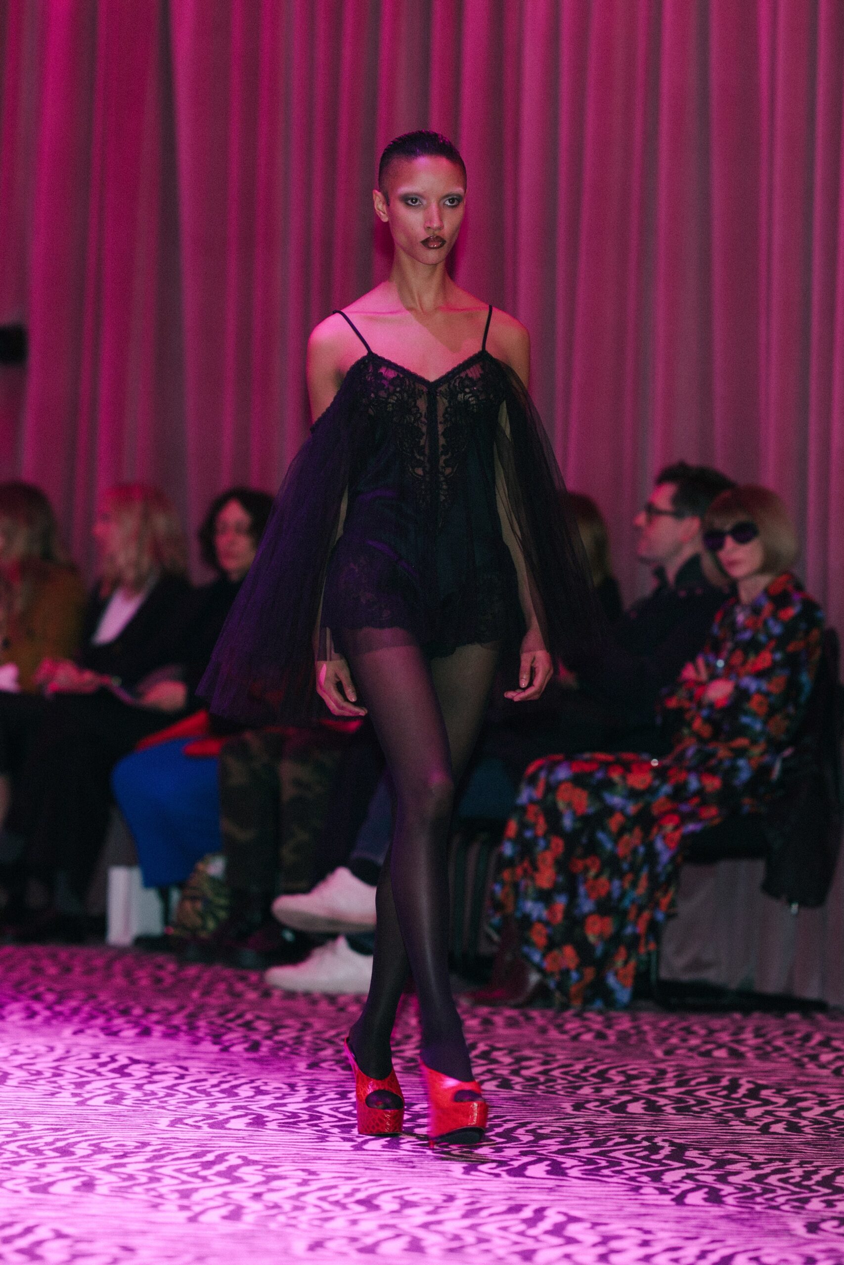 black silk mini dress