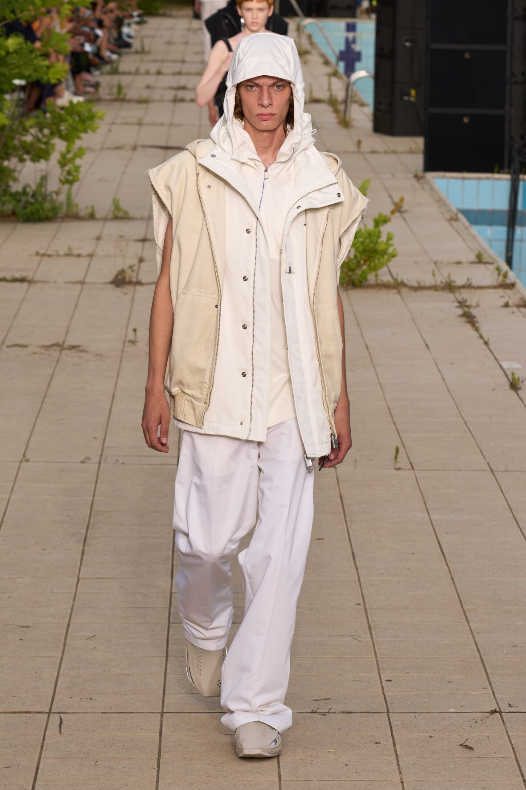white relaxed jacket and pants