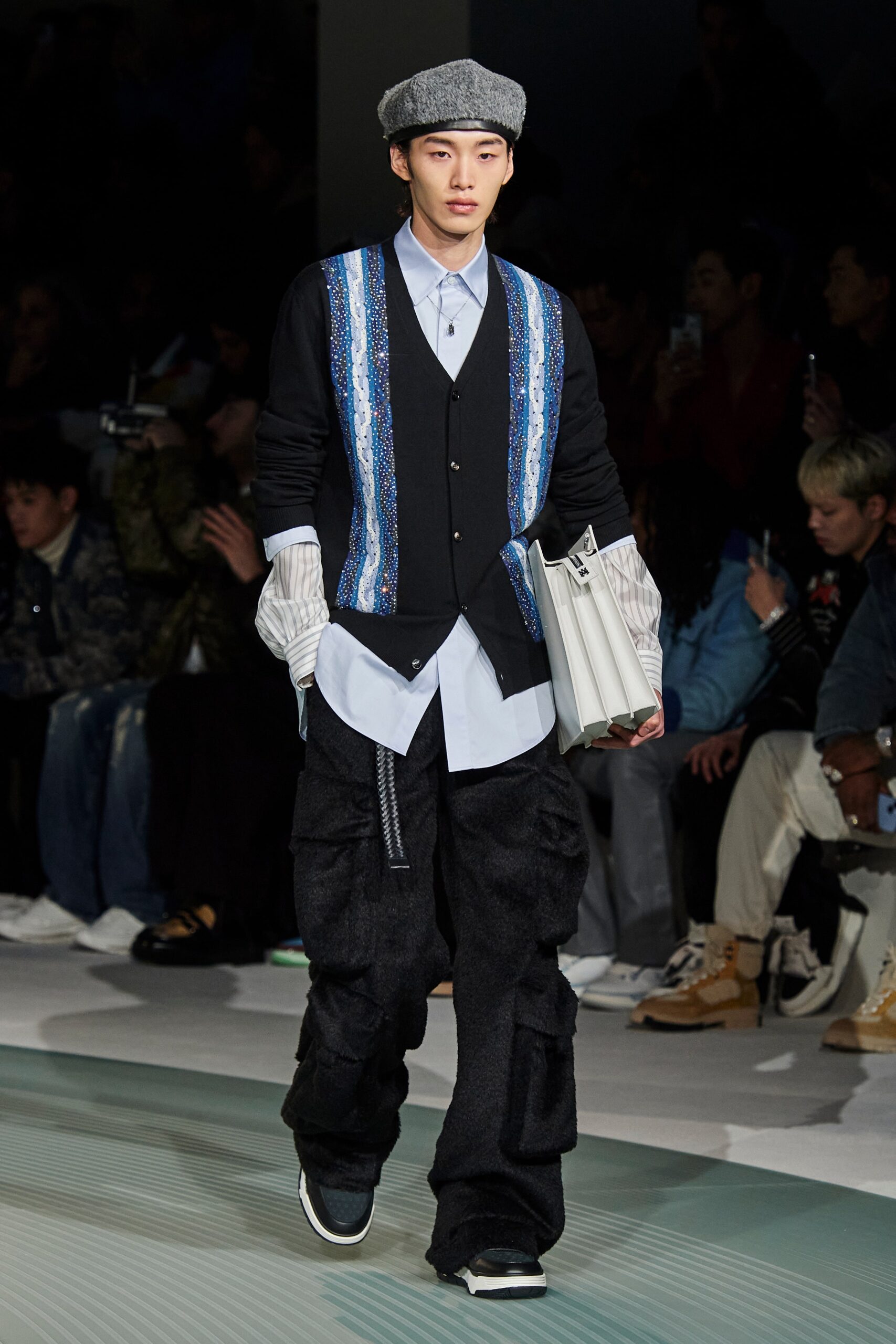black wool relaxed vest