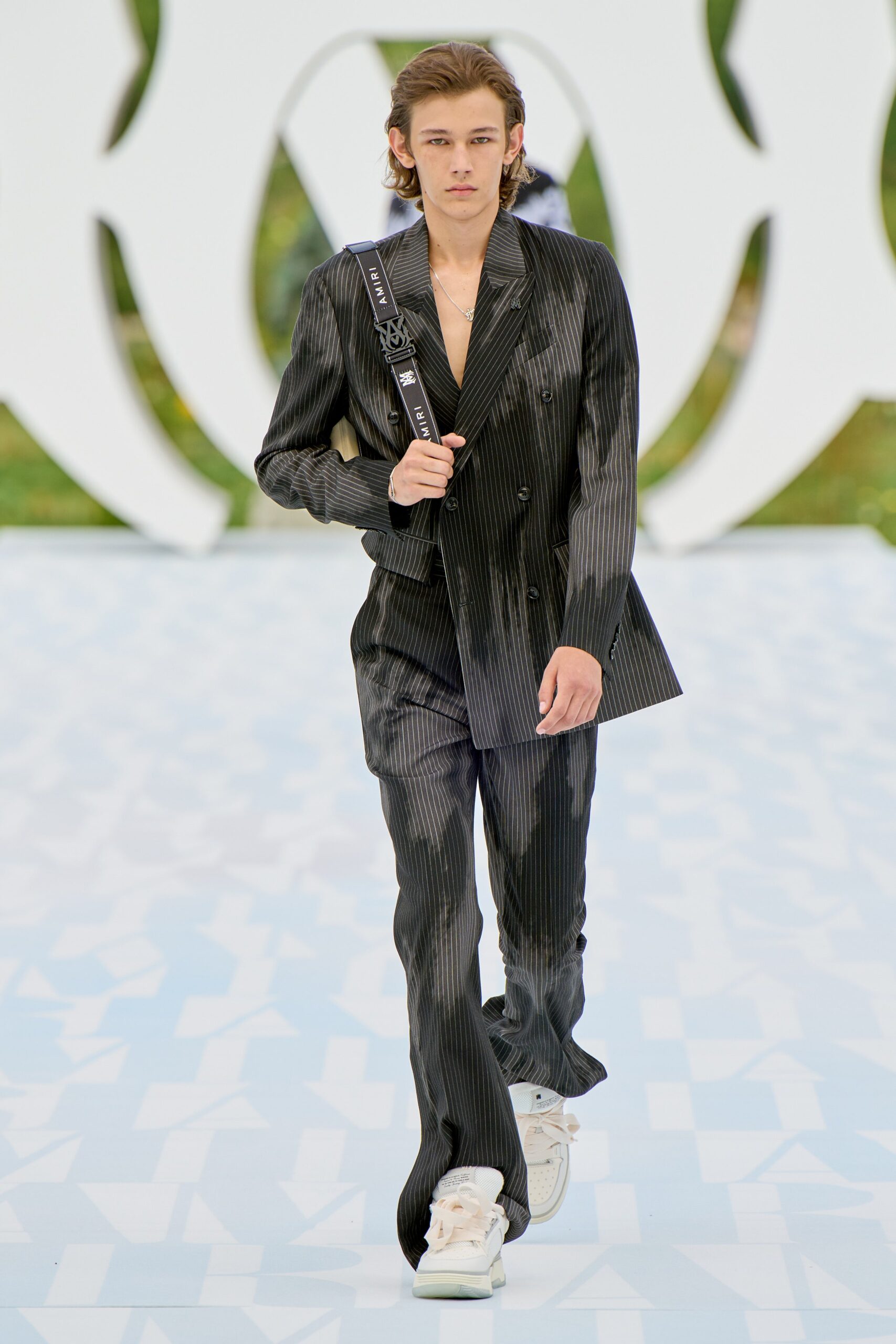 black striped tailored suit