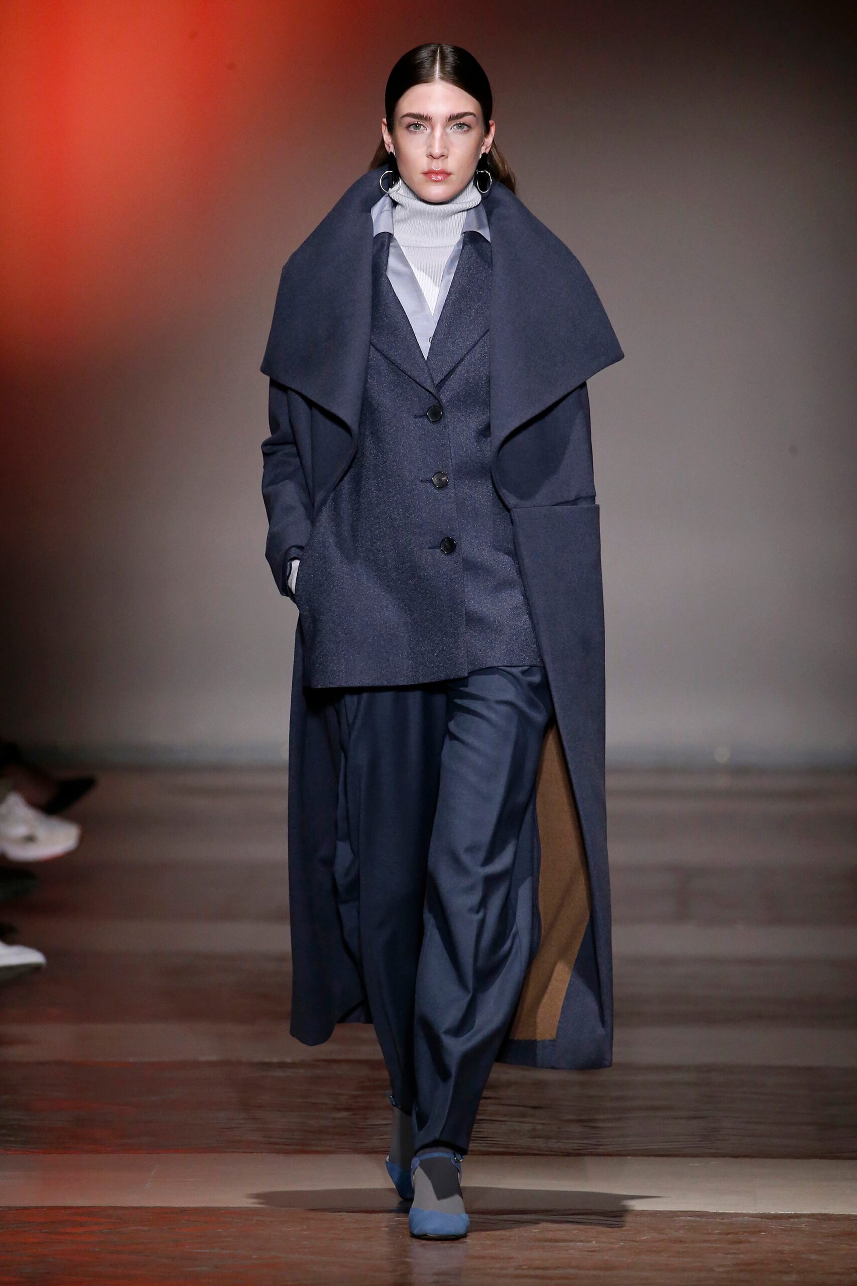 blue wool coat and blazer