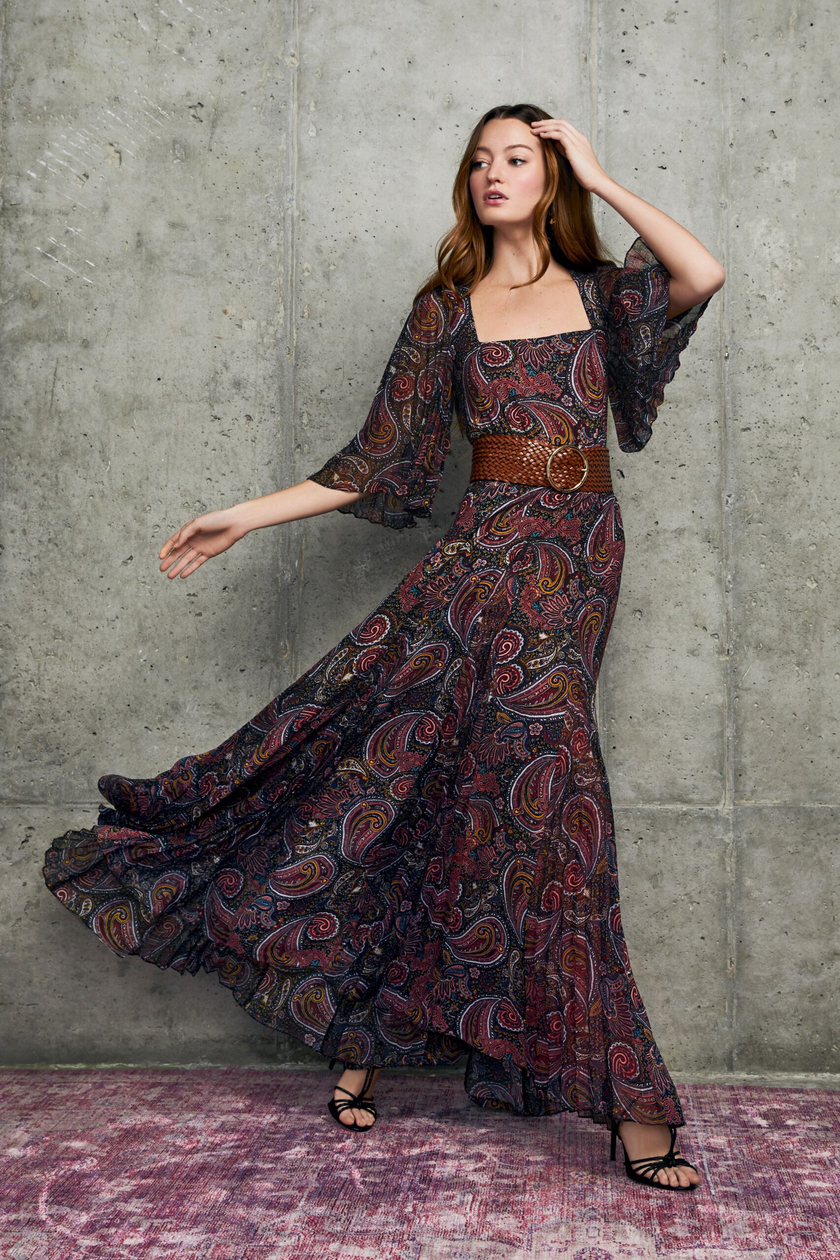 multi-colored flowing maxi dress