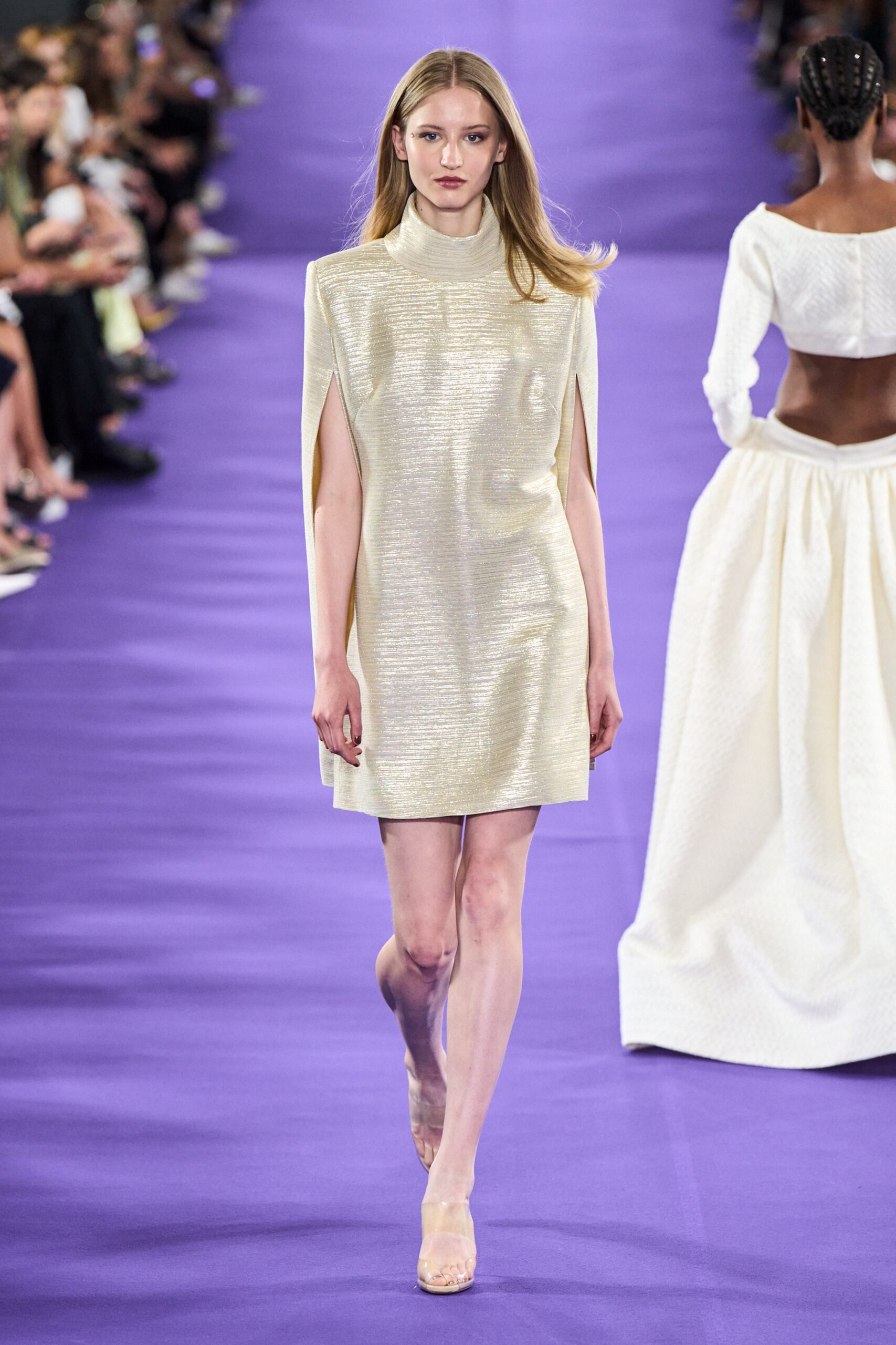 ivory silk fitted mini dress