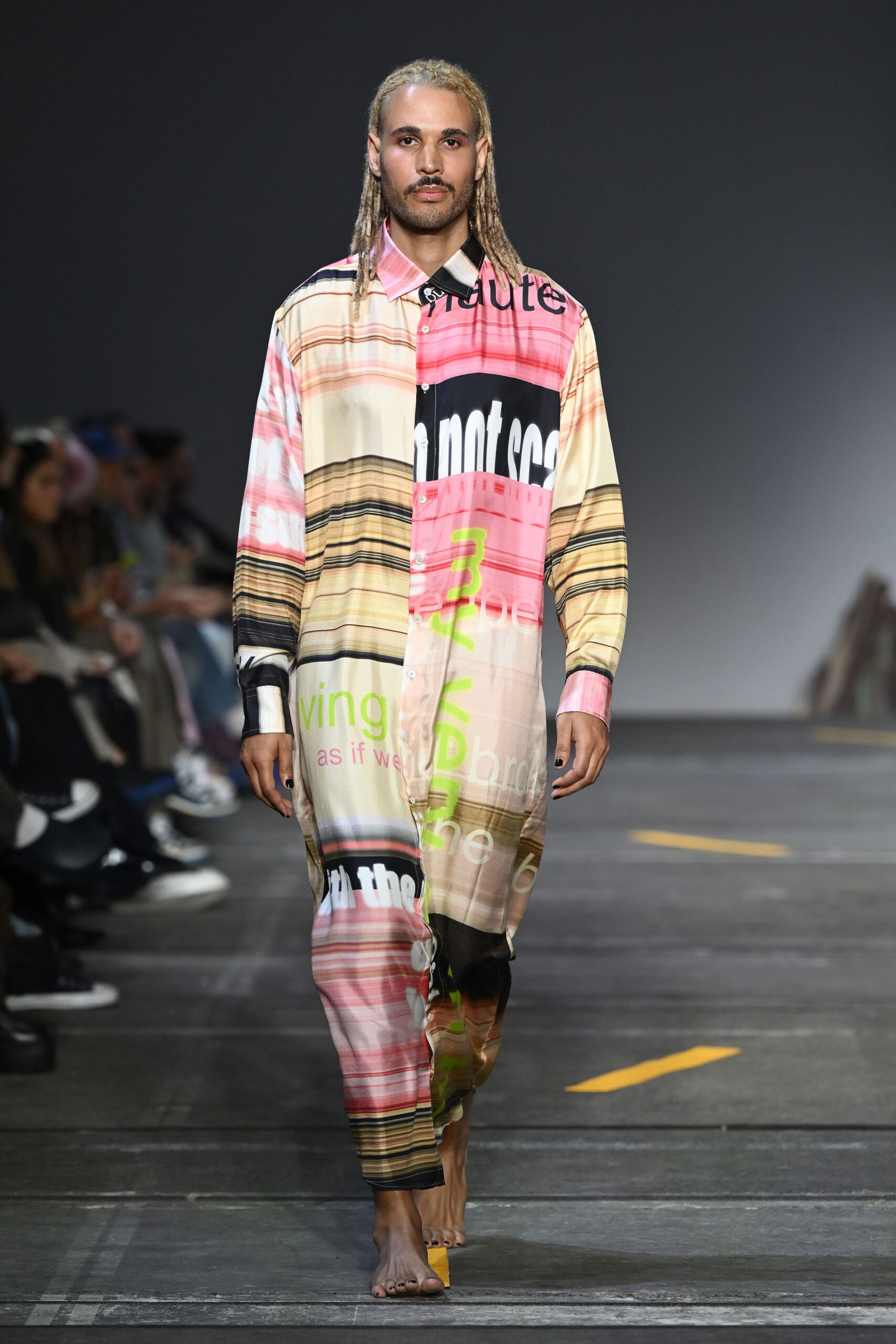 multi-colored relaxed shirt-dress