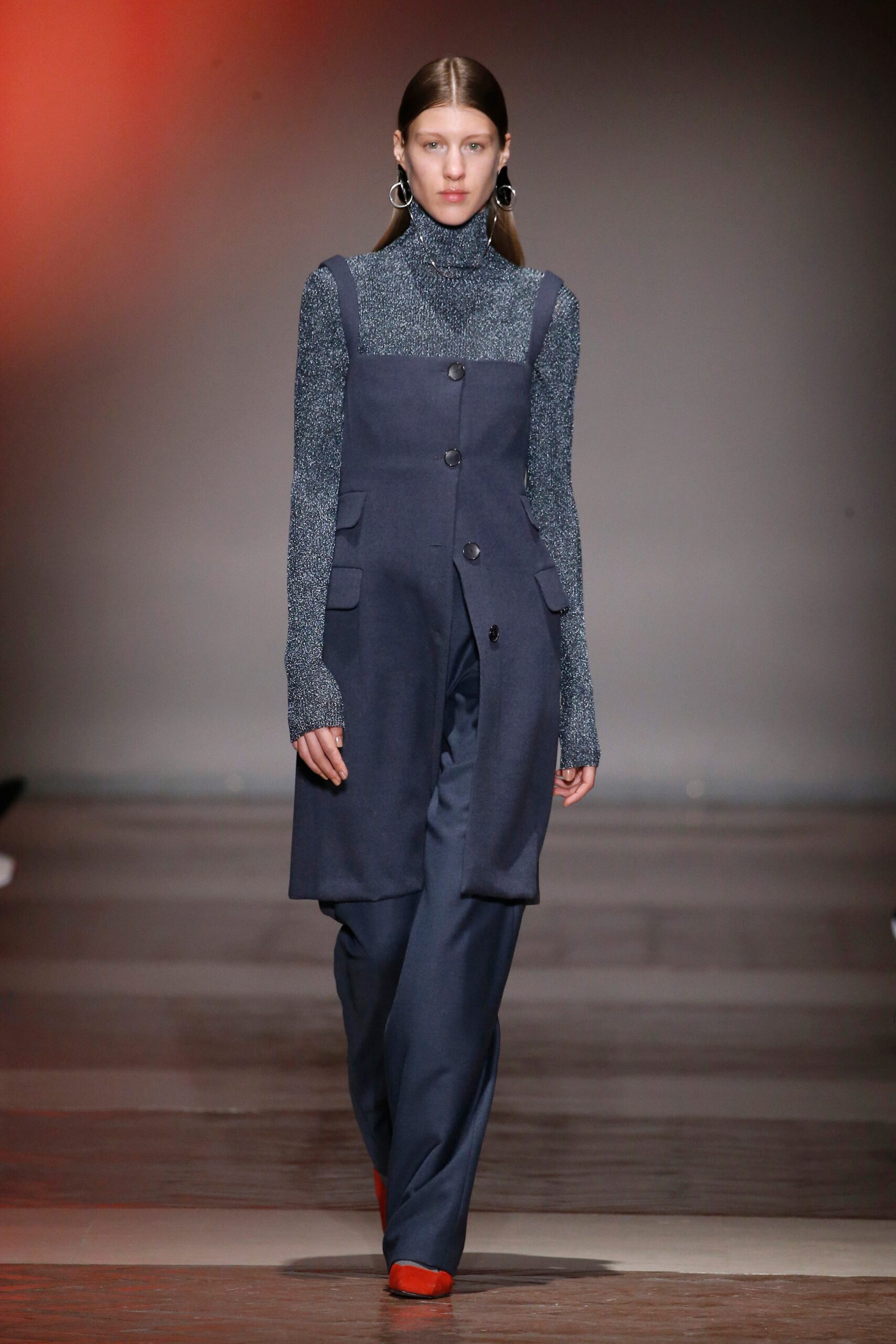 blue relaxed jumpsuit with fitted top