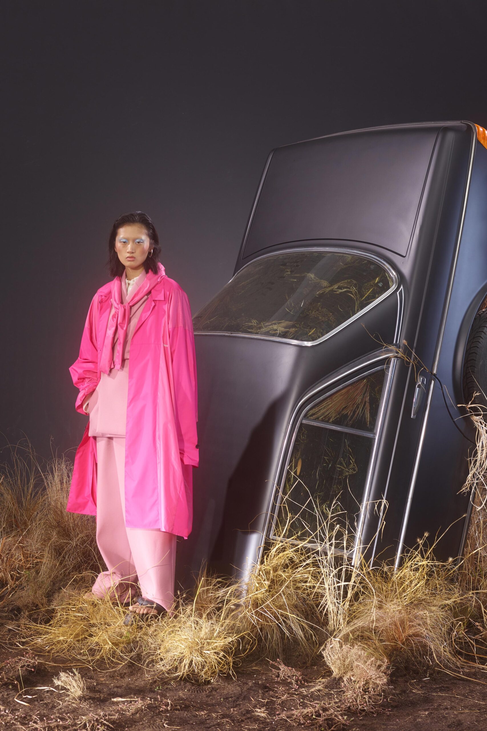 pink cotton relaxed straight-leg pants