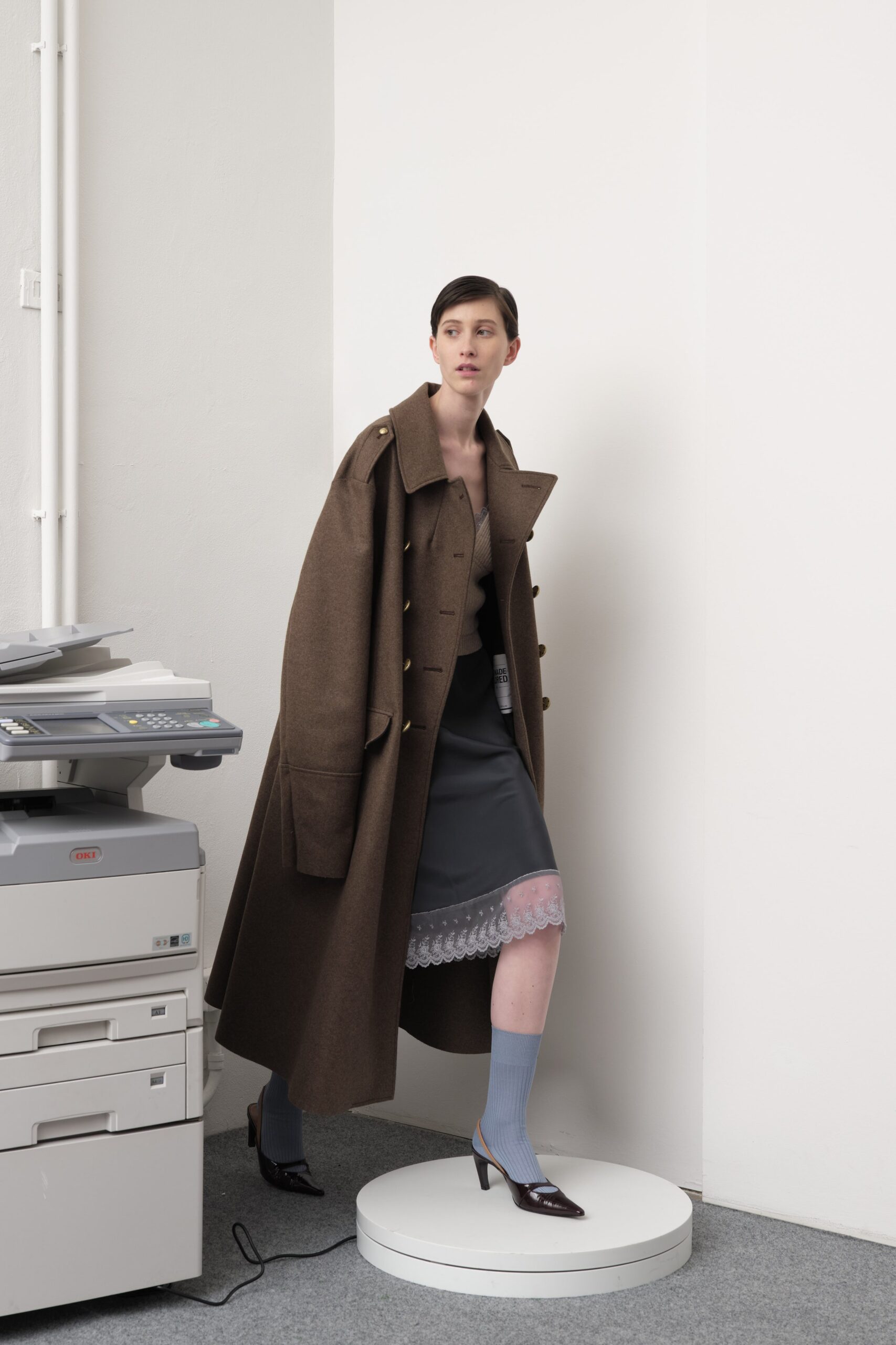 oversized brown wool coat